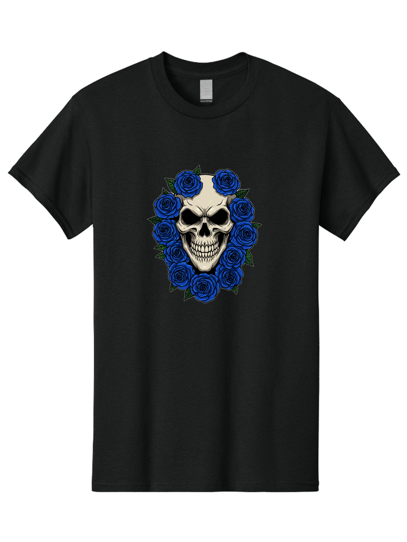 Skull-With-Blue-Roses Men'S Graphic Tee, 100% Cotton, Comfortable Casual Summer Wear, Machine Washable, Vintage Camera, Old Camera, Antique Camera, Black Camera, Classic Photography, Photography Equipment, Nostalgic Device, Film Camera, Ban485
