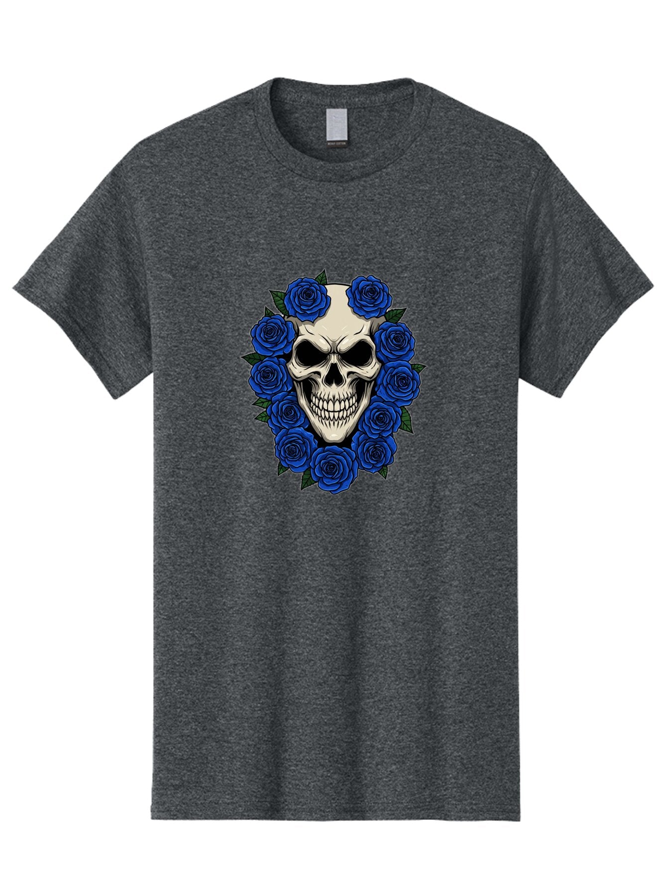 Skull-With-Blue-Roses Men'S Graphic Tee, 100% Cotton, Comfortable Casual Summer Wear, Machine Washable, Vintage Camera, Old Camera, Antique Camera, Black Camera, Classic Photography, Photography Equipment, Nostalgic Device, Film Camera, Ban485 5