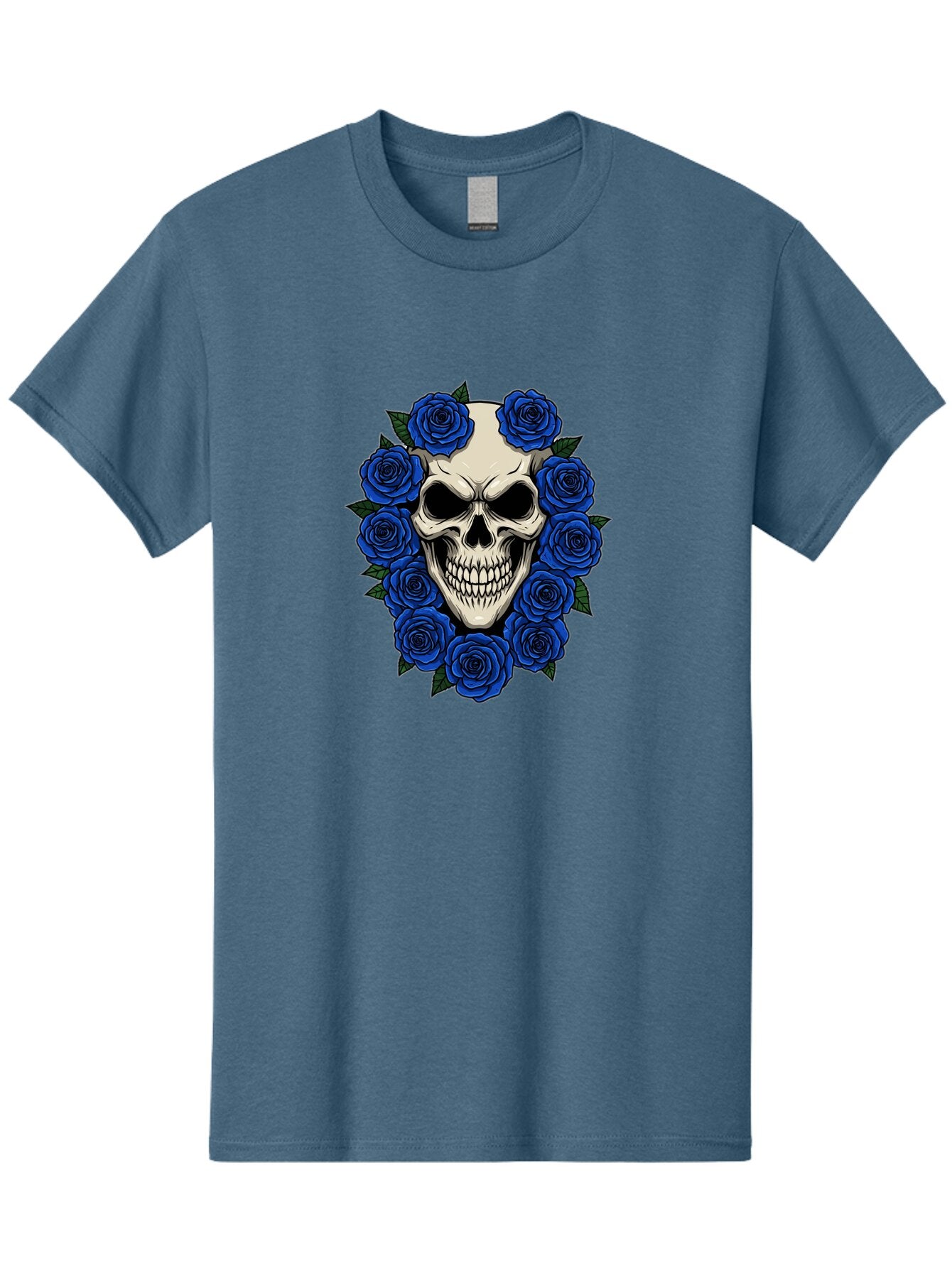 Skull-With-Blue-Roses Men'S Graphic Tee, 100% Cotton, Comfortable Casual Summer Wear, Machine Washable, Vintage Camera, Old Camera, Antique Camera, Black Camera, Classic Photography, Photography Equipment, Nostalgic Device, Film Camera, Ban485 9