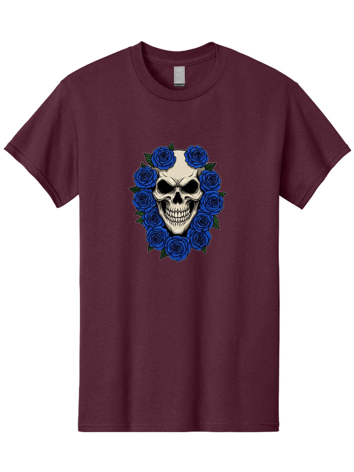Skull-With-Blue-Roses Men'S Graphic Tee, 100% Cotton, Comfortable Casual Summer Wear, Machine Washable, Vintage Camera, Old Camera, Antique Camera, Black Camera, Classic Photography, Photography Equipment, Nostalgic Device, Film Camera, Ban485 6