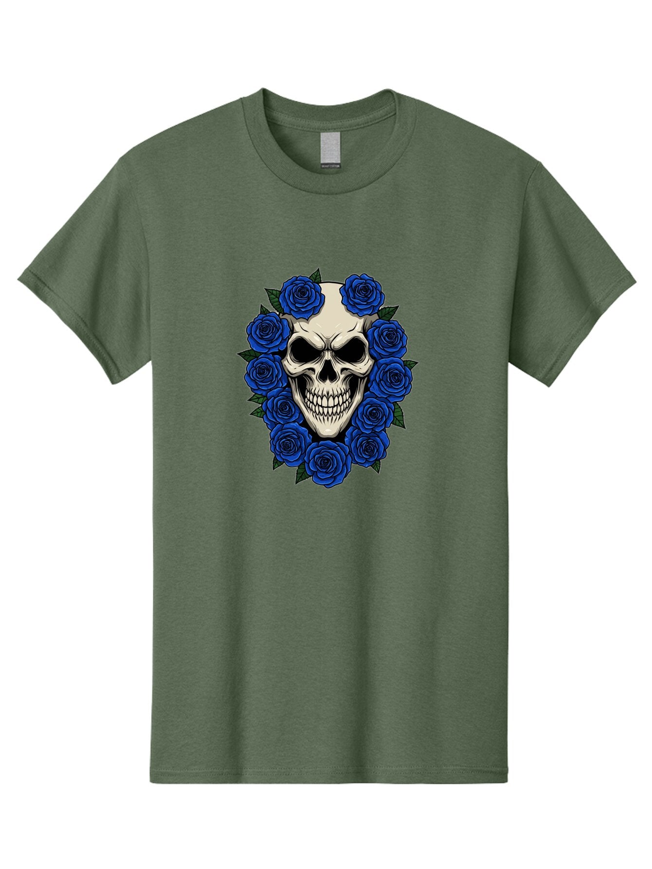 Skull-With-Blue-Roses Men'S Graphic Tee, 100% Cotton, Comfortable Casual Summer Wear, Machine Washable, Vintage Camera, Old Camera, Antique Camera, Black Camera, Classic Photography, Photography Equipment, Nostalgic Device, Film Camera, Ban485