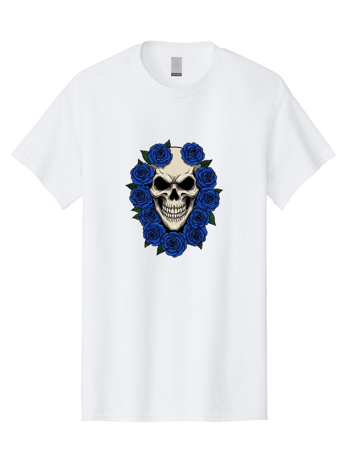 Skull-With-Blue-Roses Men'S Graphic Tee, 100% Cotton, Comfortable Casual Summer Wear, Machine Washable, Vintage Camera, Old Camera, Antique Camera, Black Camera, Classic Photography, Photography Equipment, Nostalgic Device, Film Camera, Ban485 7