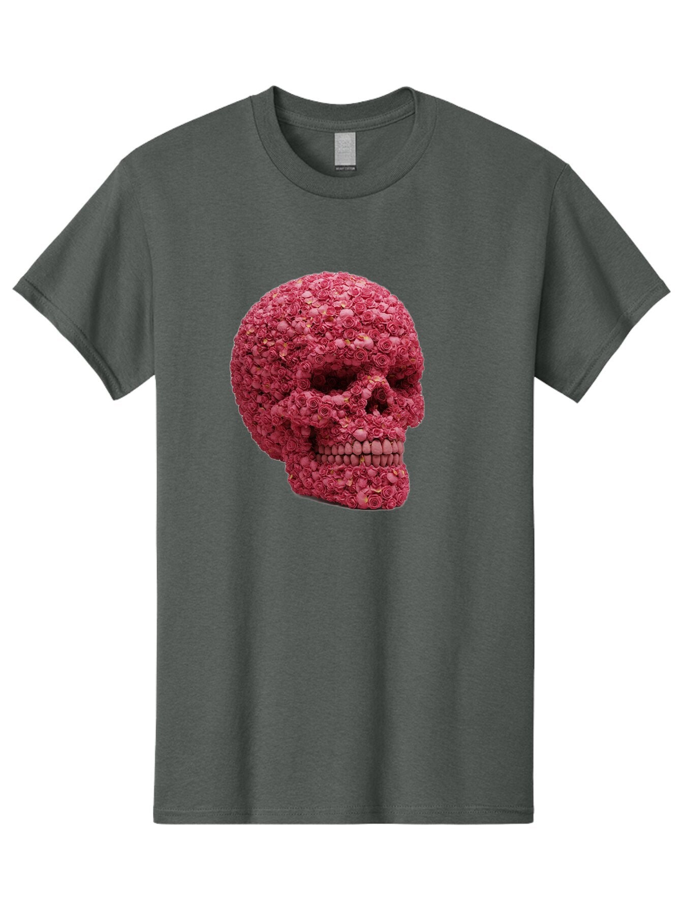 Skull-With-Pink-Roses-2 Men'S Graphic Tee, 100% Cotton, Comfortable Casual Summer Wear, Machine Washable, Vintage Camera, Old Camera, Antique Camera, Black Camera, Classic Photography, Photography Equipment, Nostalgic Device, Film Camera, Ban486 3