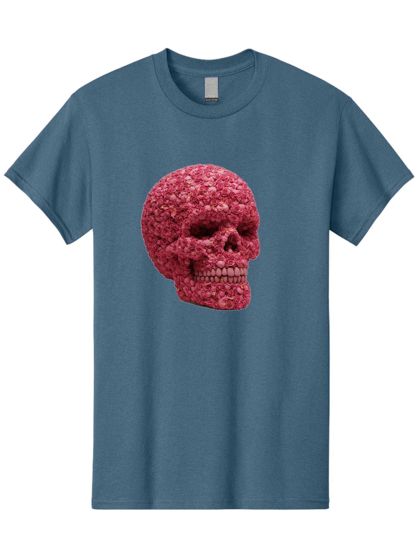Skull-With-Pink-Roses-2 Men'S Graphic Tee, 100% Cotton, Comfortable Casual Summer Wear, Machine Washable, Vintage Camera, Old Camera, Antique Camera, Black Camera, Classic Photography, Photography Equipment, Nostalgic Device, Film Camera, Ban486 6