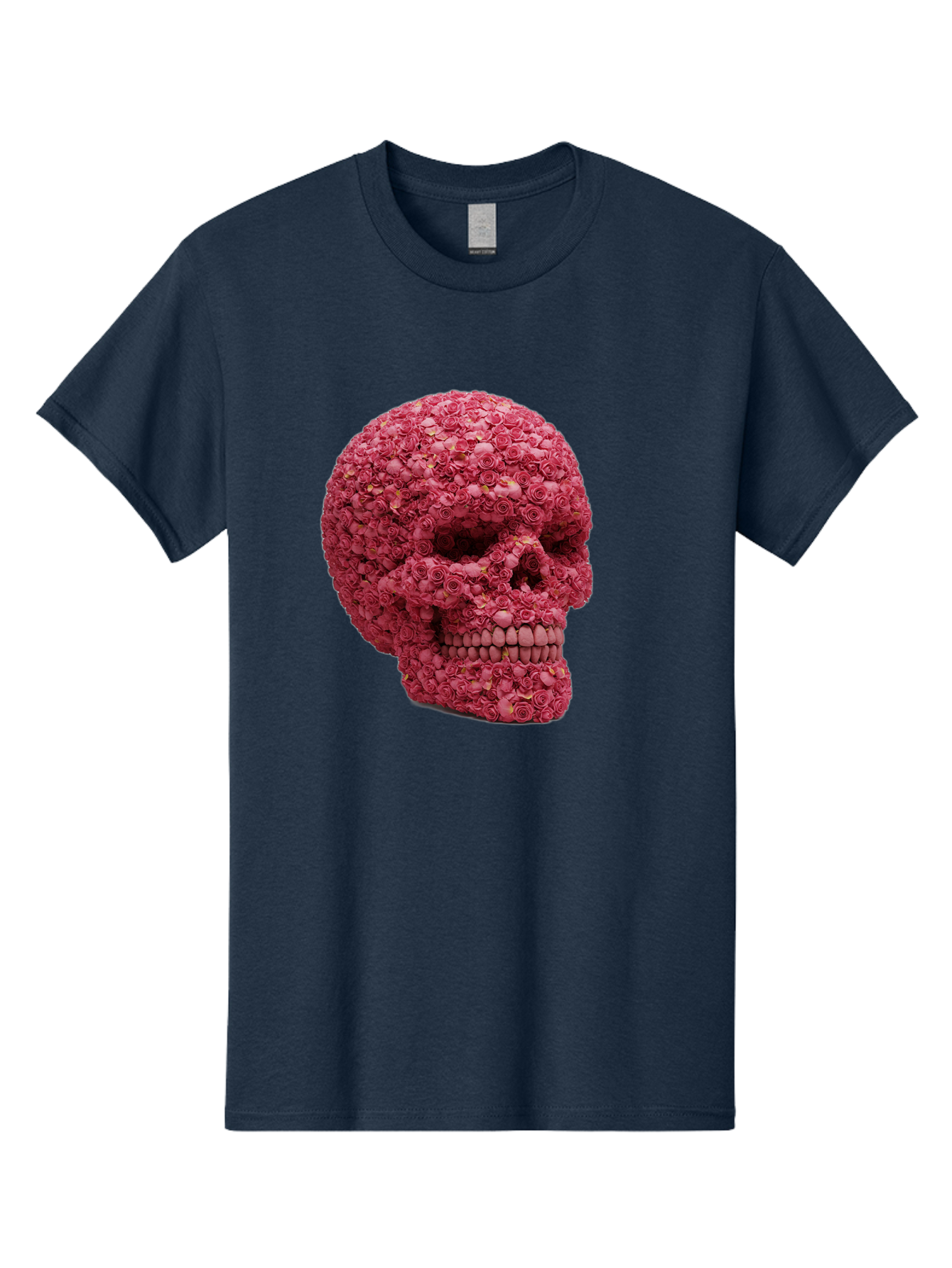 Skull-With-Pink-Roses-2 Men'S Graphic Tee, 100% Cotton, Comfortable Casual Summer Wear, Machine Washable, Vintage Camera, Old Camera, Antique Camera, Black Camera, Classic Photography, Photography Equipment, Nostalgic Device, Film Camera, Ban486
