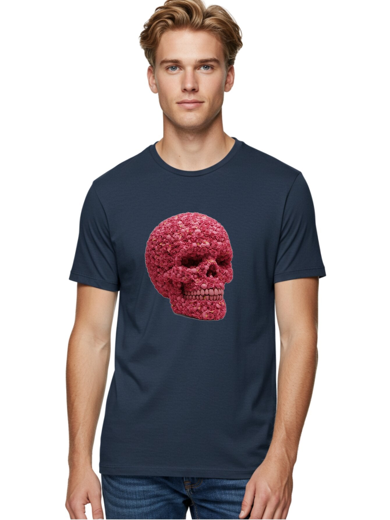 Skull-With-Pink-Roses-2 Men'S Graphic Tee, 100% Cotton, Comfortable Casual Summer Wear, Machine Washable, Vintage Camera, Old Camera, Antique Camera, Black Camera, Classic Photography, Photography Equipment, Nostalgic Device, Film Camera, Ban486 29