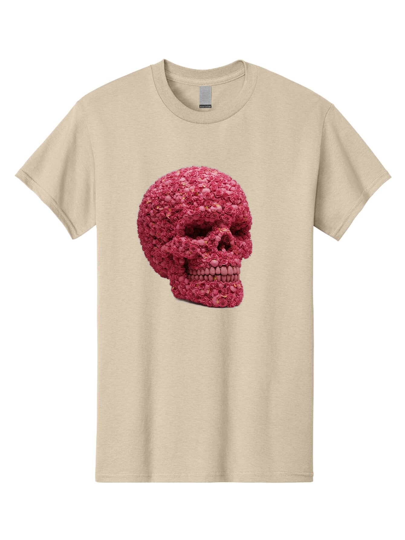 Skull-With-Pink-Roses-2 Men'S Graphic Tee, 100% Cotton, Comfortable Casual Summer Wear, Machine Washable, Vintage Camera, Old Camera, Antique Camera, Black Camera, Classic Photography, Photography Equipment, Nostalgic Device, Film Camera, Ban486