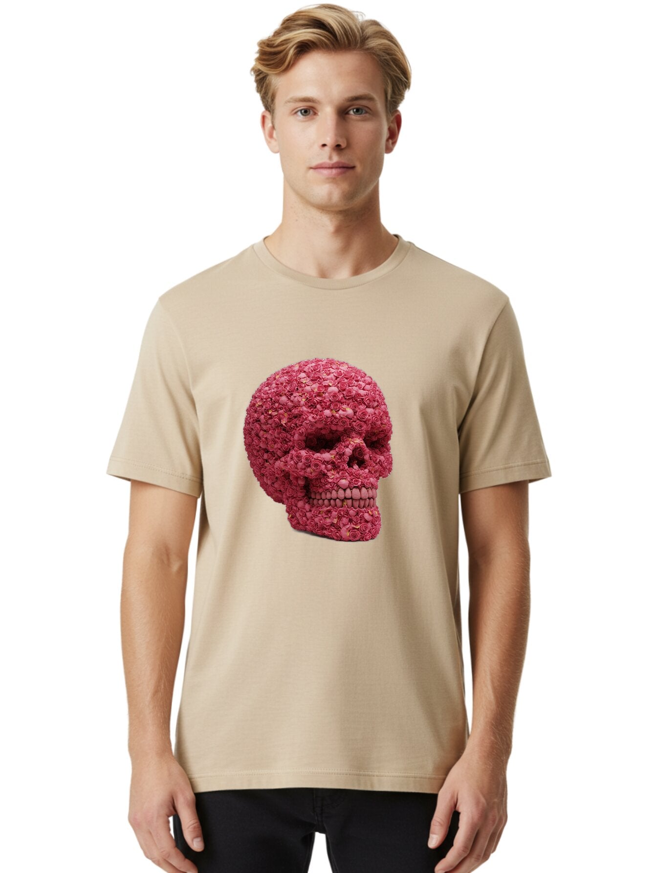 Skull-With-Pink-Roses-2 Men'S Graphic Tee, 100% Cotton, Comfortable Casual Summer Wear, Machine Washable, Vintage Camera, Old Camera, Antique Camera, Black Camera, Classic Photography, Photography Equipment, Nostalgic Device, Film Camera, Ban486 21