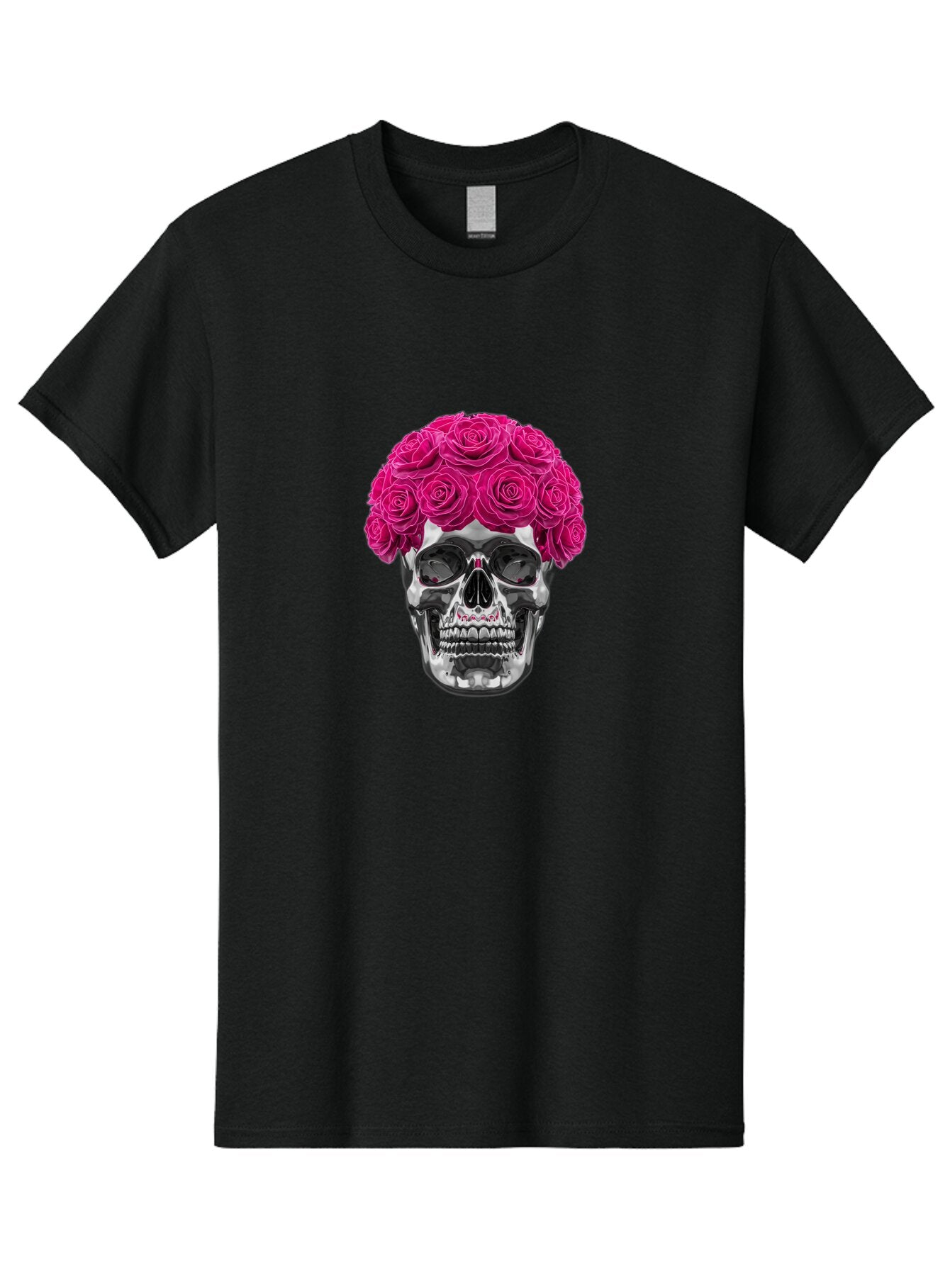 Skull-With-Pink-Roses Men'S Graphic Tee, 100% Cotton, Comfortable Casual Summer Wear, Machine Washable, Vintage Camera, Old Camera, Antique Camera, Black Camera, Classic Photography, Photography Equipment, Nostalgic Device, Film Camera, Ban487 6