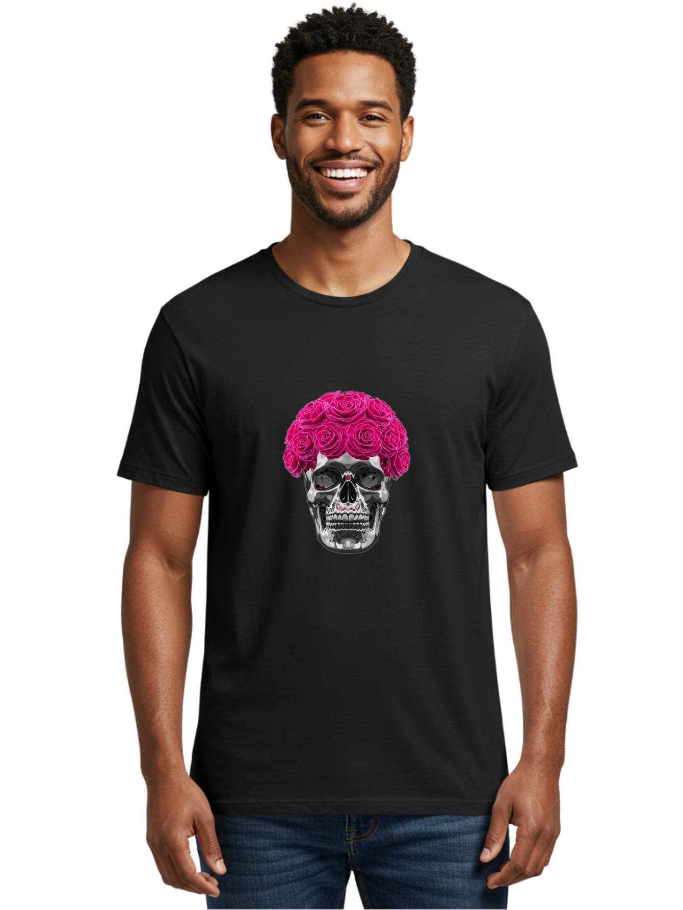 Skull-With-Pink-Roses Men'S Graphic Tee, 100% Cotton, Comfortable Casual Summer Wear, Machine Washable, Vintage Camera, Old Camera, Antique Camera, Black Camera, Classic Photography, Photography Equipment, Nostalgic Device, Film Camera, Ban487 22