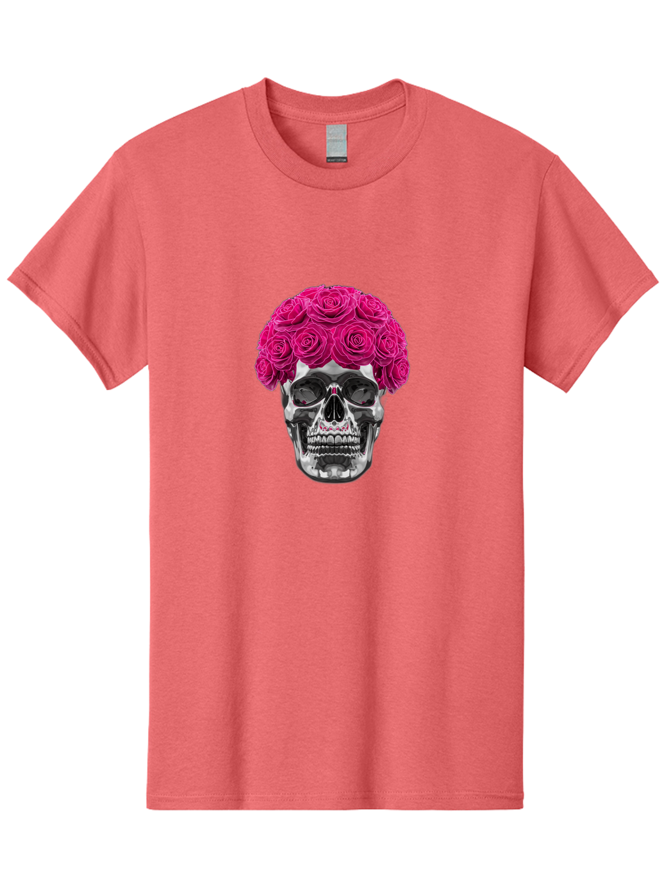 Skull-With-Pink-Roses Men'S Graphic Tee, 100% Cotton, Comfortable Casual Summer Wear, Machine Washable, Vintage Camera, Old Camera, Antique Camera, Black Camera, Classic Photography, Photography Equipment, Nostalgic Device, Film Camera, Ban487