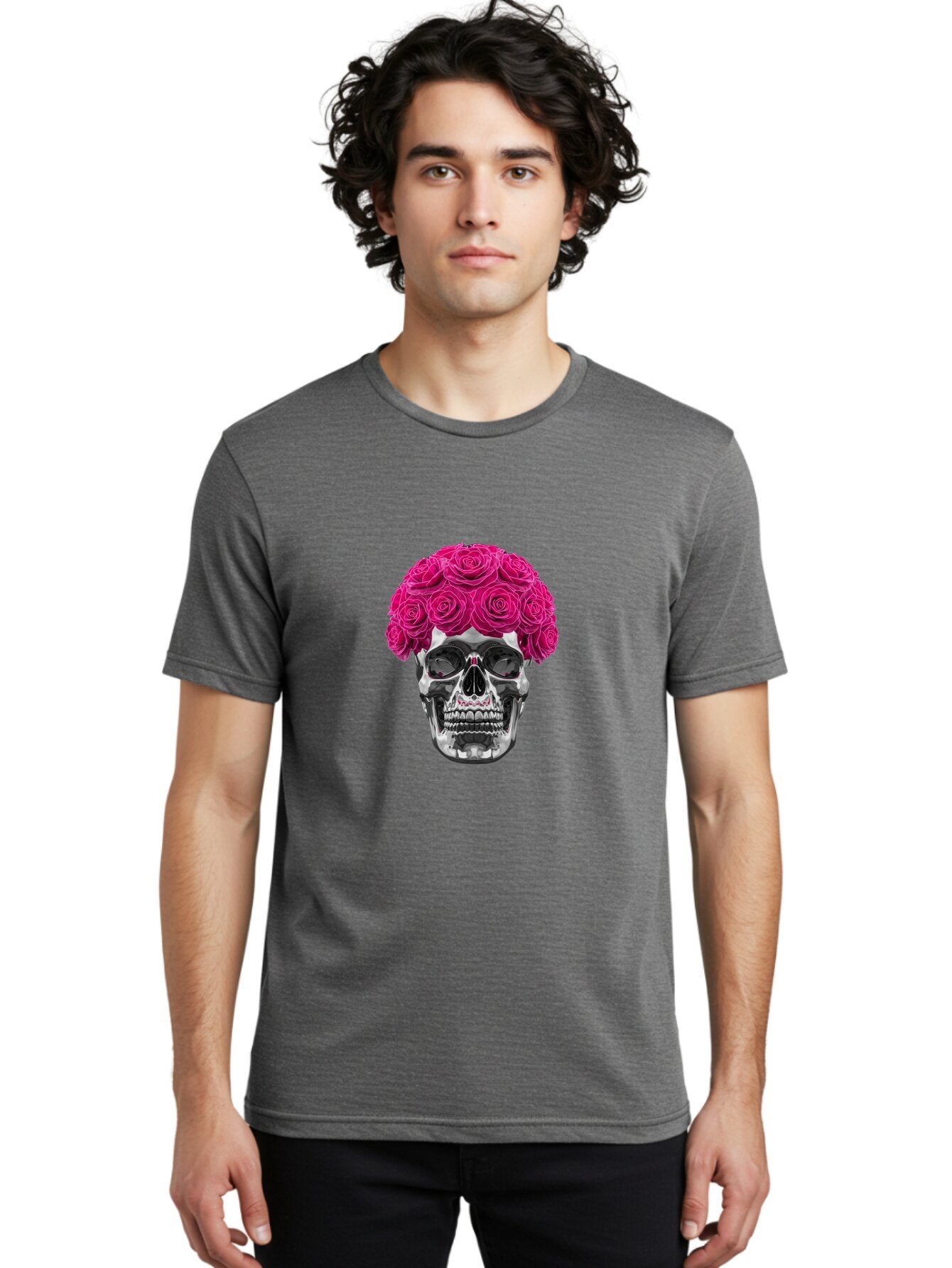 Skull-With-Pink-Roses Men'S Graphic Tee, 100% Cotton, Comfortable Casual Summer Wear, Machine Washable, Vintage Camera, Old Camera, Antique Camera, Black Camera, Classic Photography, Photography Equipment, Nostalgic Device, Film Camera, Ban487 23