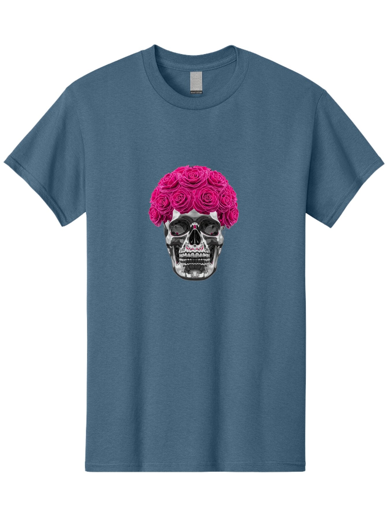 Skull-With-Pink-Roses Men'S Graphic Tee, 100% Cotton, Comfortable Casual Summer Wear, Machine Washable, Vintage Camera, Old Camera, Antique Camera, Black Camera, Classic Photography, Photography Equipment, Nostalgic Device, Film Camera, Ban487 8