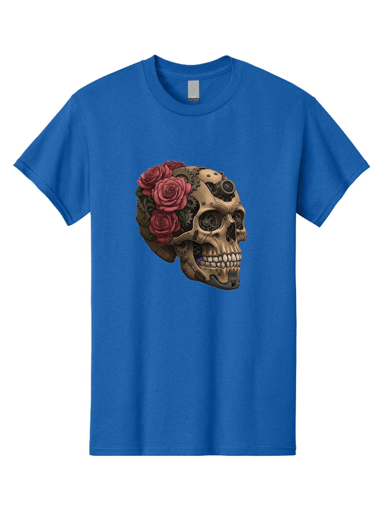 Skull-With-Red-Roses-1 Men'S Graphic Tee, 100% Cotton, Comfortable Casual Summer Wear, Machine Washable, Vintage Camera, Old Camera, Antique Camera, Black Camera, Classic Photography, Photography Equipment, Nostalgic Device, Film Camera, Ban488 12
