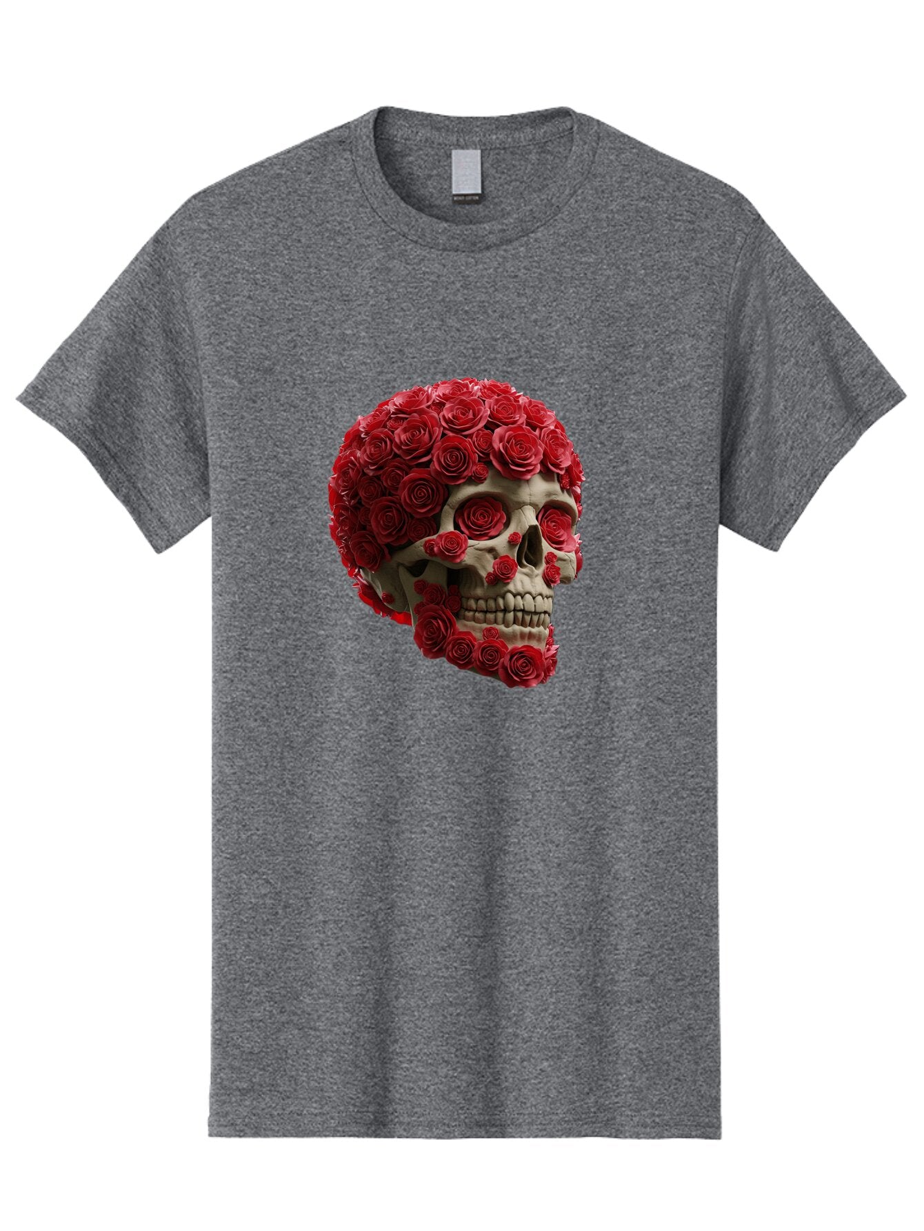 Skull-With-Red-Roses Men'S Graphic Tee, 100% Cotton, Comfortable Casual Summer Wear, Machine Washable, Vintage Camera, Old Camera, Antique Camera, Black Camera, Classic Photography, Photography Equipment, Nostalgic Device, Film Camera, Ban489