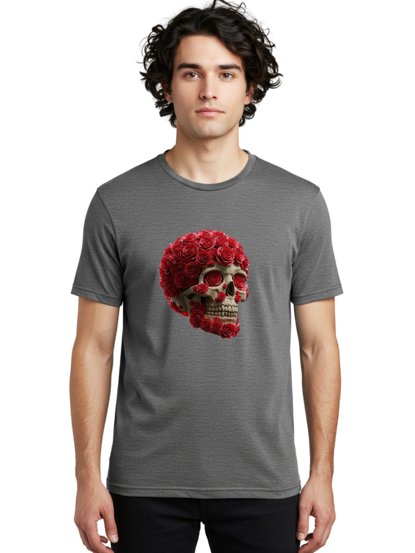 Skull-With-Red-Roses Men'S Graphic Tee, 100% Cotton, Comfortable Casual Summer Wear, Machine Washable, Vintage Camera, Old Camera, Antique Camera, Black Camera, Classic Photography, Photography Equipment, Nostalgic Device, Film Camera, Ban489 19