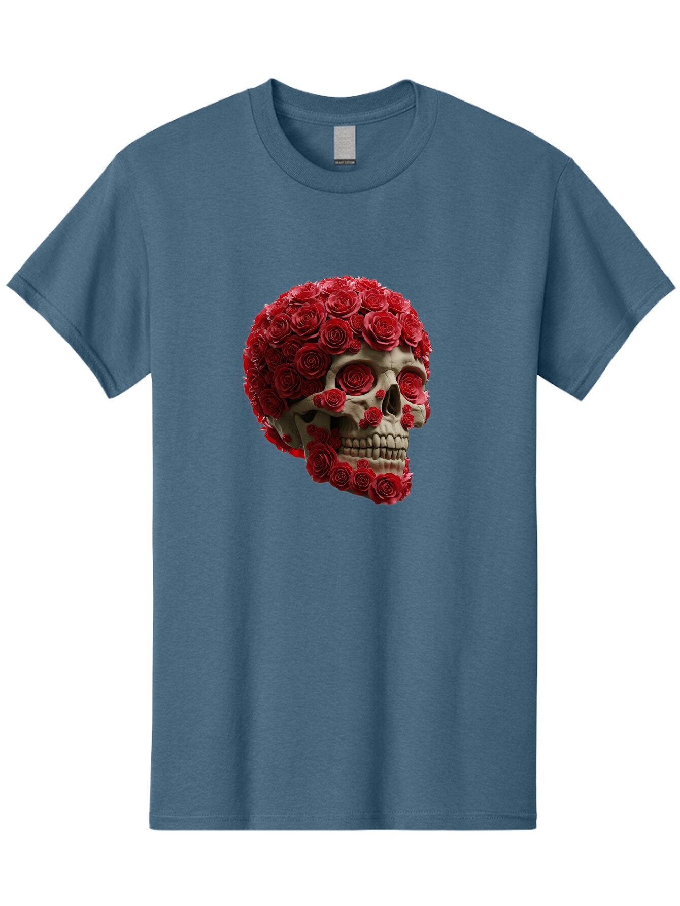 Skull-With-Red-Roses Men'S Graphic Tee, 100% Cotton, Comfortable Casual Summer Wear, Machine Washable, Vintage Camera, Old Camera, Antique Camera, Black Camera, Classic Photography, Photography Equipment, Nostalgic Device, Film Camera, Ban489 5