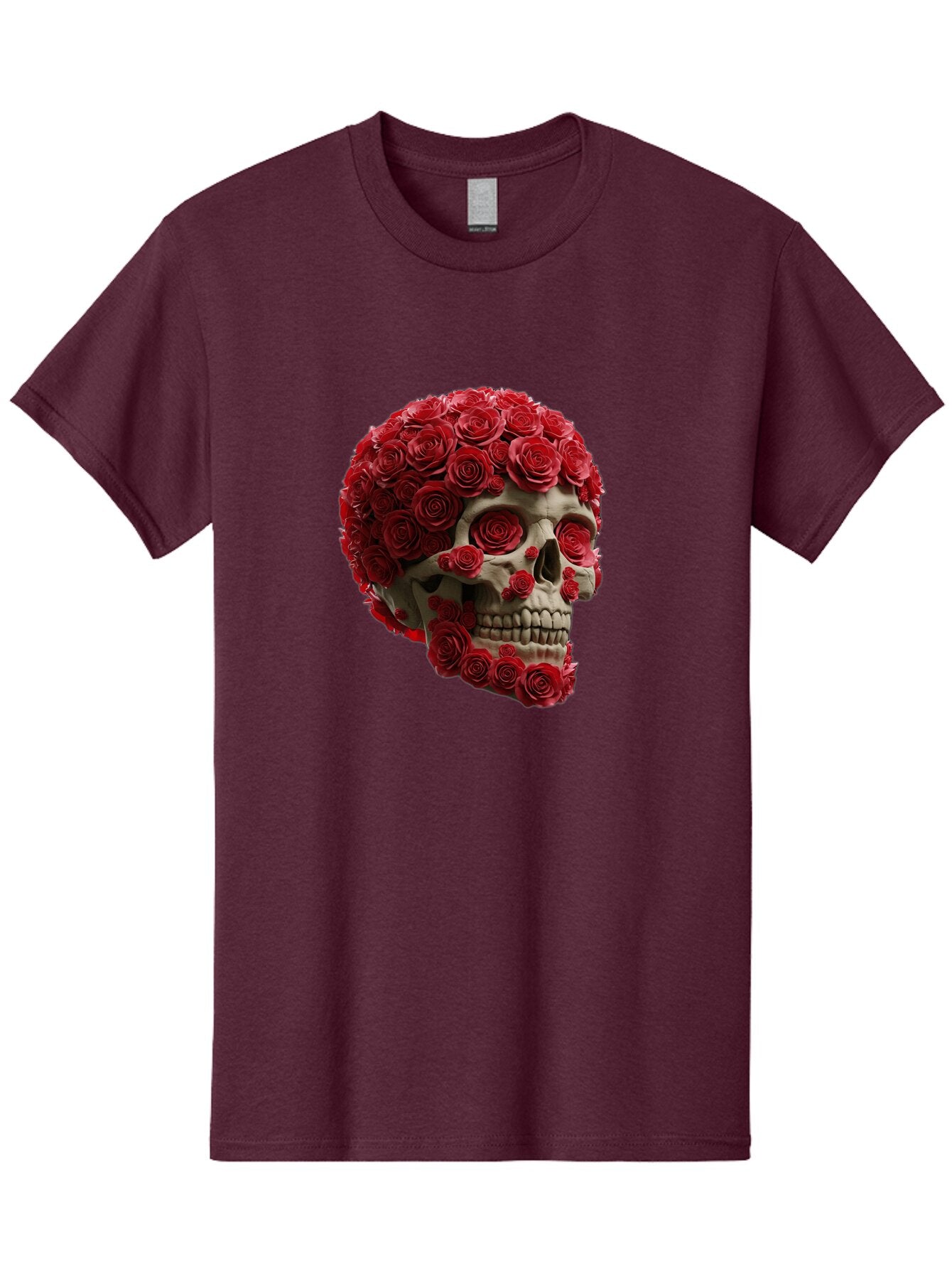 Skull-With-Red-Roses Men'S Graphic Tee, 100% Cotton, Comfortable Casual Summer Wear, Machine Washable, Vintage Camera, Old Camera, Antique Camera, Black Camera, Classic Photography, Photography Equipment, Nostalgic Device, Film Camera, Ban489 6