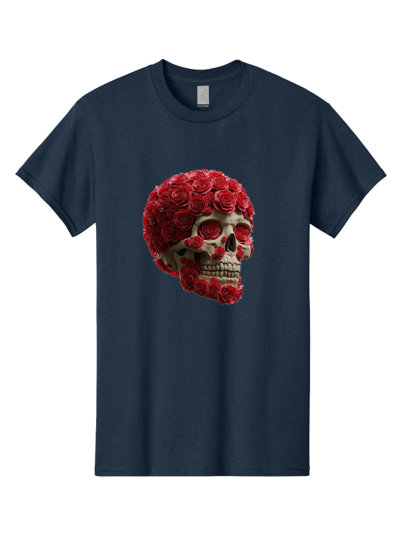 Skull-With-Red-Roses Men'S Graphic Tee, 100% Cotton, Comfortable Casual Summer Wear, Machine Washable, Vintage Camera, Old Camera, Antique Camera, Black Camera, Classic Photography, Photography Equipment, Nostalgic Device, Film Camera, Ban489 3