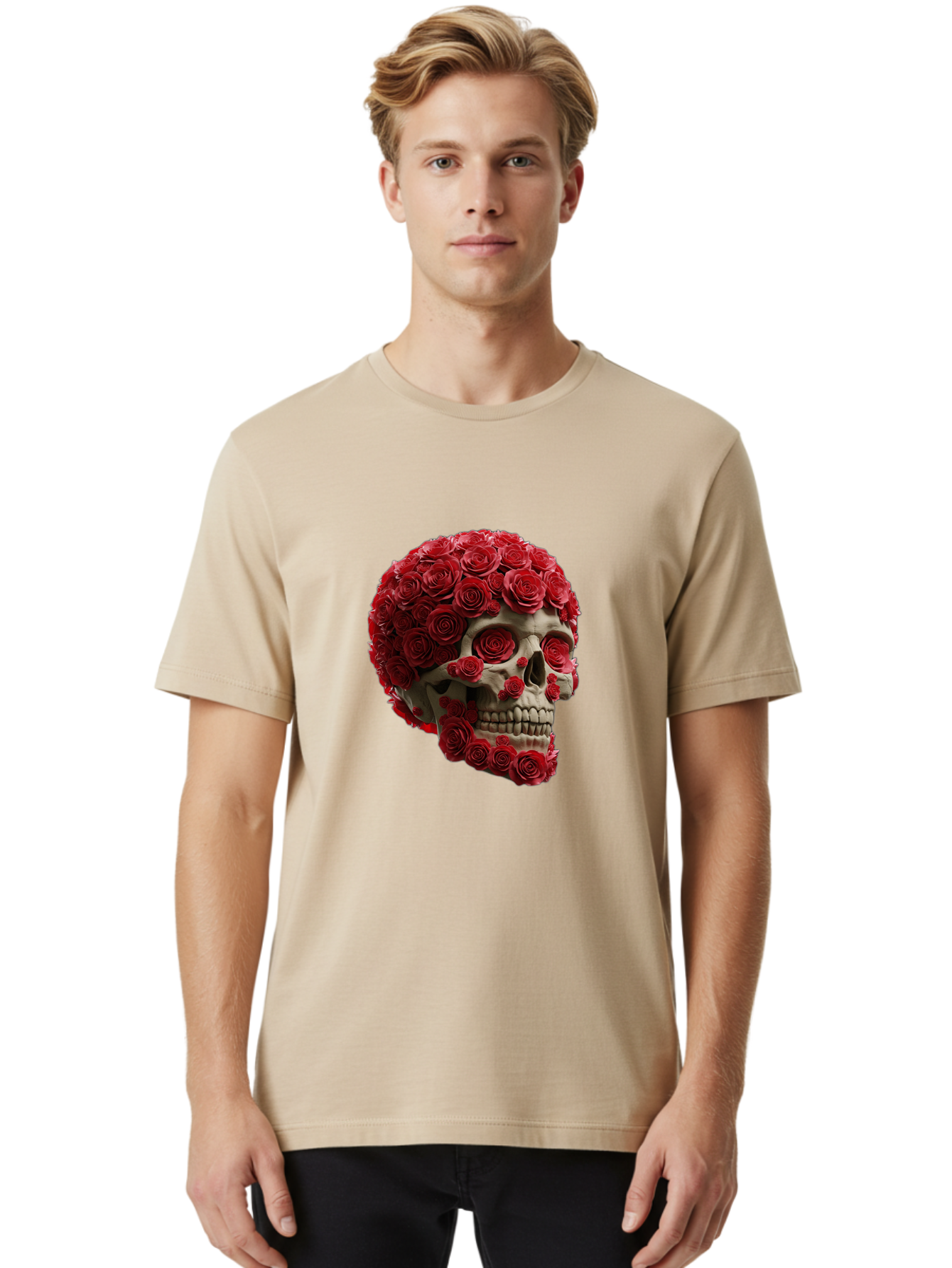 Skull-With-Red-Roses Men'S Graphic Tee, 100% Cotton, Comfortable Casual Summer Wear, Machine Washable, Vintage Camera, Old Camera, Antique Camera, Black Camera, Classic Photography, Photography Equipment, Nostalgic Device, Film Camera, Ban489 19