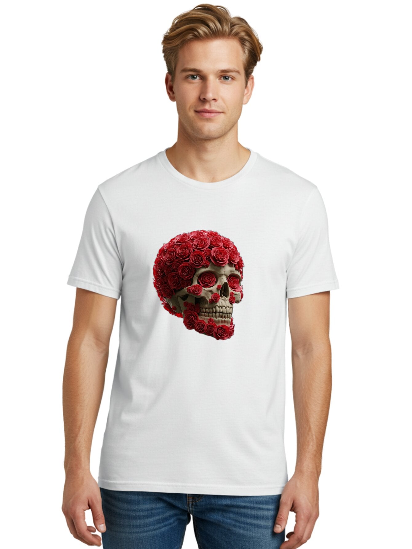 Skull-With-Red-Roses Men'S Graphic Tee, 100% Cotton, Comfortable Casual Summer Wear, Machine Washable, Vintage Camera, Old Camera, Antique Camera, Black Camera, Classic Photography, Photography Equipment, Nostalgic Device, Film Camera, Ban489 28