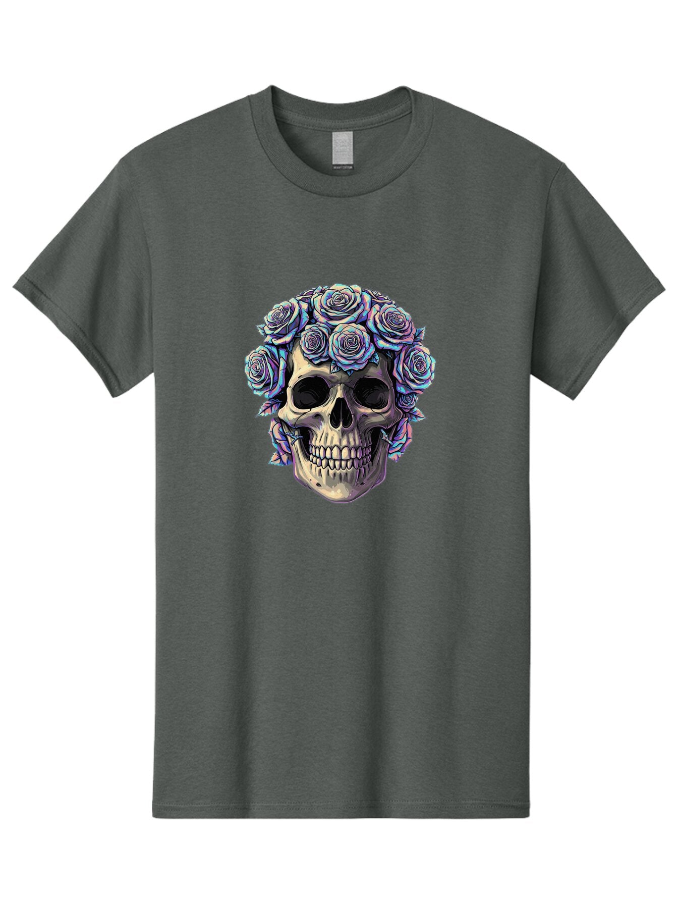 Skull-With-Roses-1 Men'S Graphic Tee, 100% Cotton, Comfortable Casual Summer Wear, Machine Washable, Vintage Camera, Old Camera, Antique Camera, Black Camera, Classic Photography, Photography Equipment, Nostalgic Device, Film Camera, Ban490 3