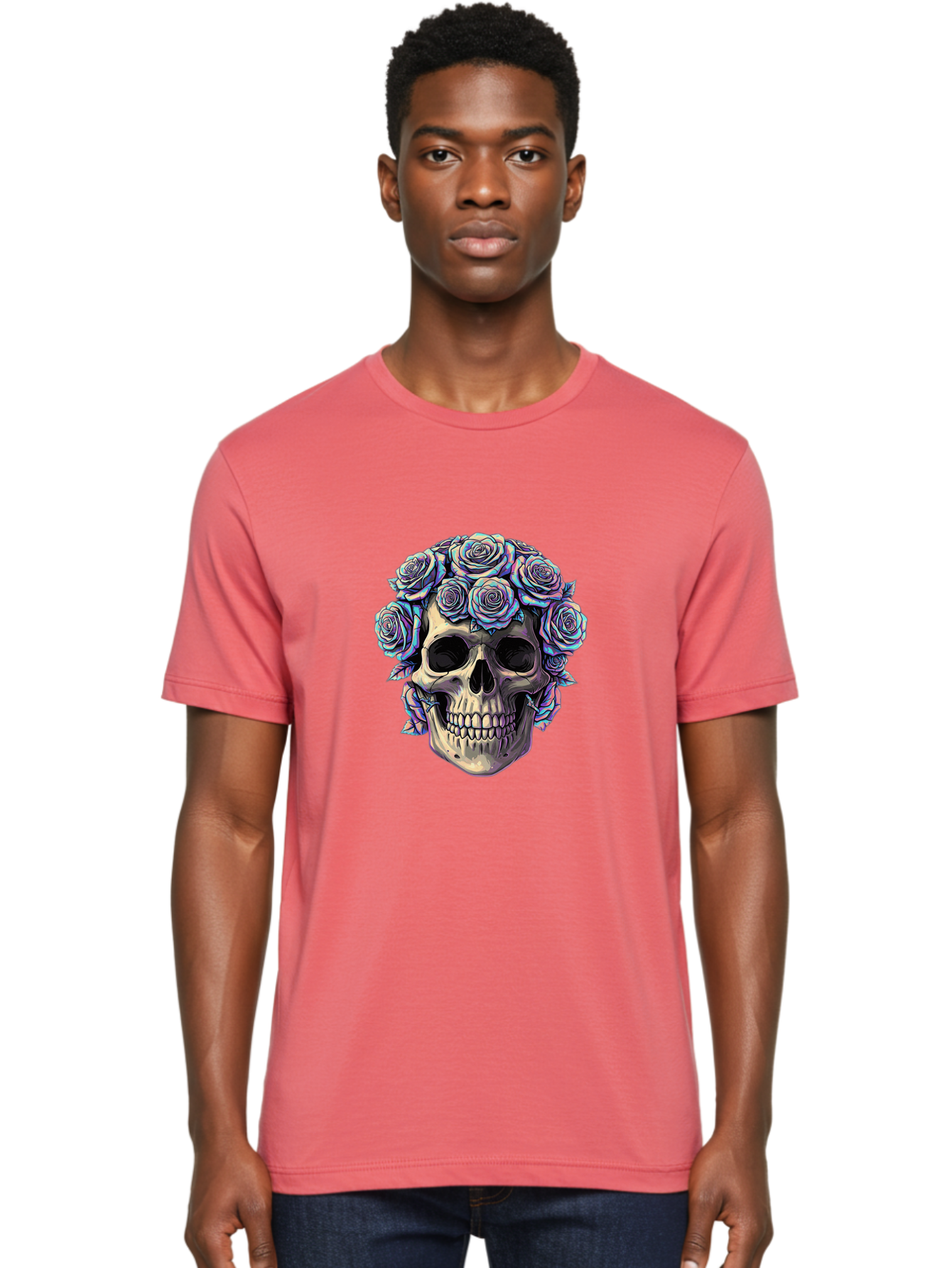 Skull-With-Roses-1 Men'S Graphic Tee, 100% Cotton, Comfortable Casual Summer Wear, Machine Washable, Vintage Camera, Old Camera, Antique Camera, Black Camera, Classic Photography, Photography Equipment, Nostalgic Device, Film Camera, Ban490 30