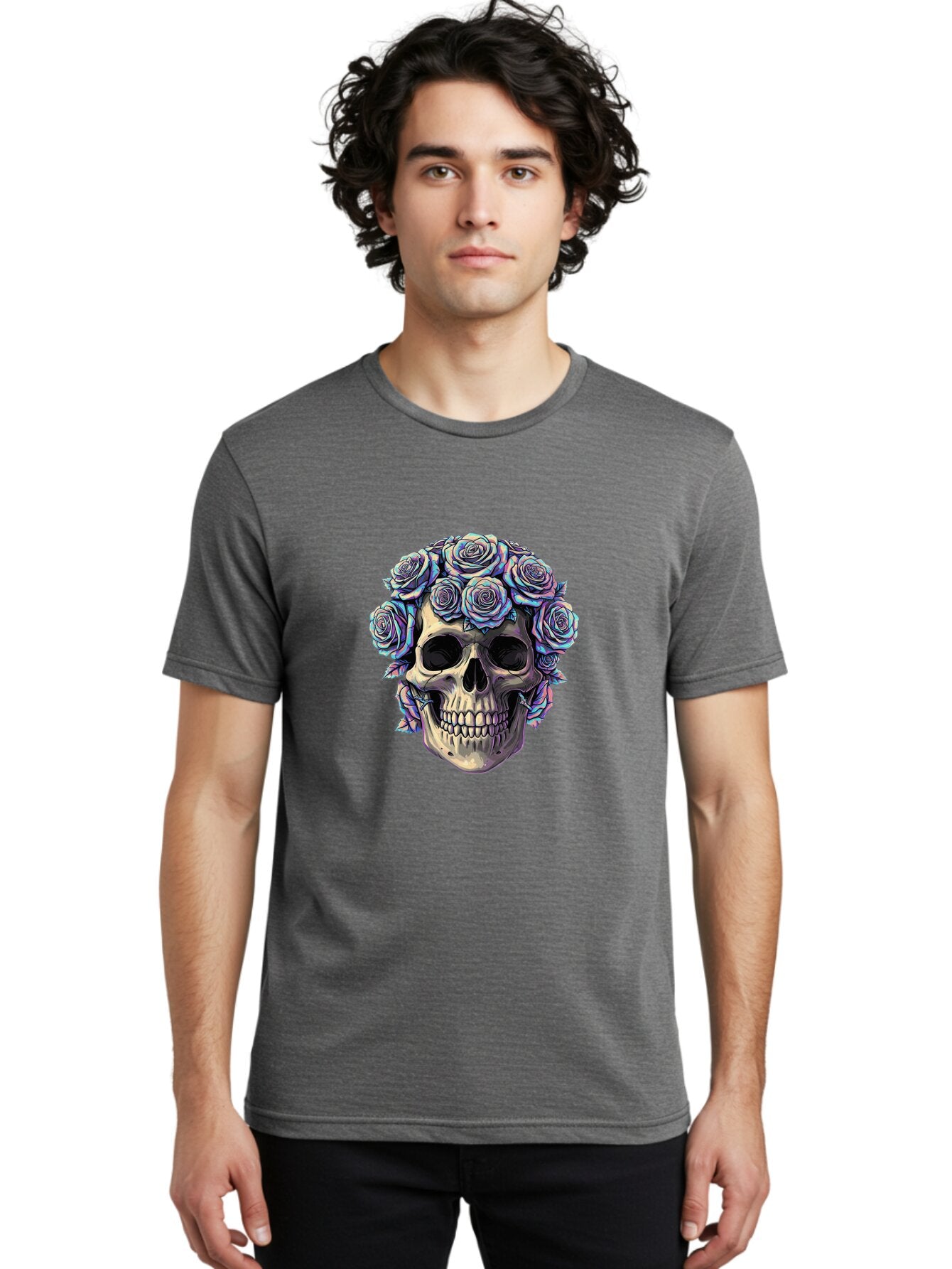 Skull-With-Roses-1 Men'S Graphic Tee, 100% Cotton, Comfortable Casual Summer Wear, Machine Washable, Vintage Camera, Old Camera, Antique Camera, Black Camera, Classic Photography, Photography Equipment, Nostalgic Device, Film Camera, Ban490 29