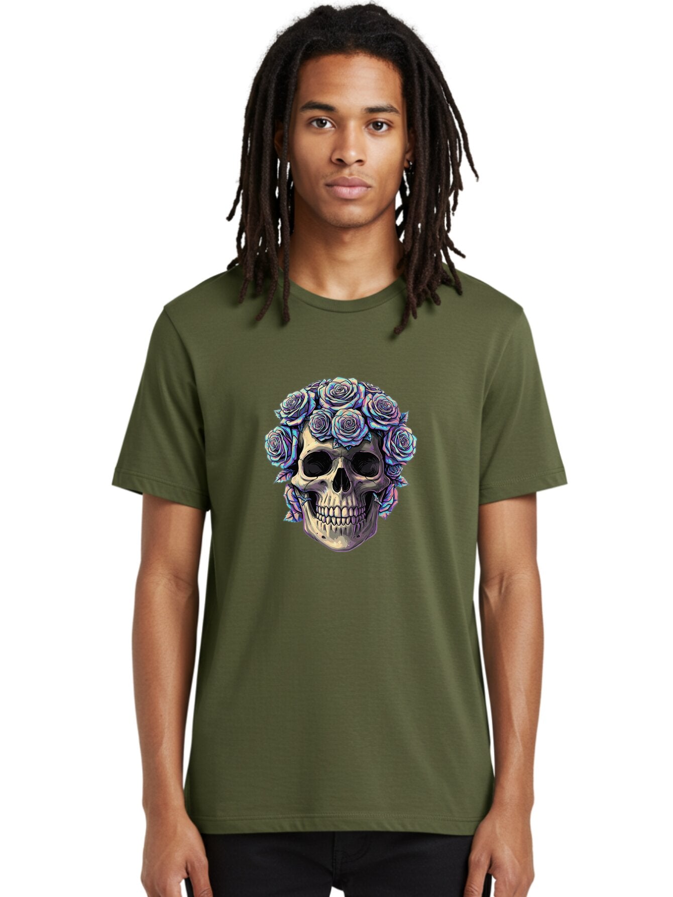 Skull-With-Roses-1 Men'S Graphic Tee, 100% Cotton, Comfortable Casual Summer Wear, Machine Washable, Vintage Camera, Old Camera, Antique Camera, Black Camera, Classic Photography, Photography Equipment, Nostalgic Device, Film Camera, Ban490 24