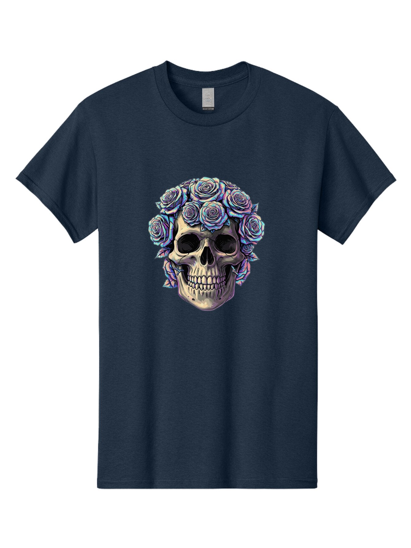 Skull-With-Roses-1 Men'S Graphic Tee, 100% Cotton, Comfortable Casual Summer Wear, Machine Washable, Vintage Camera, Old Camera, Antique Camera, Black Camera, Classic Photography, Photography Equipment, Nostalgic Device, Film Camera, Ban490 4