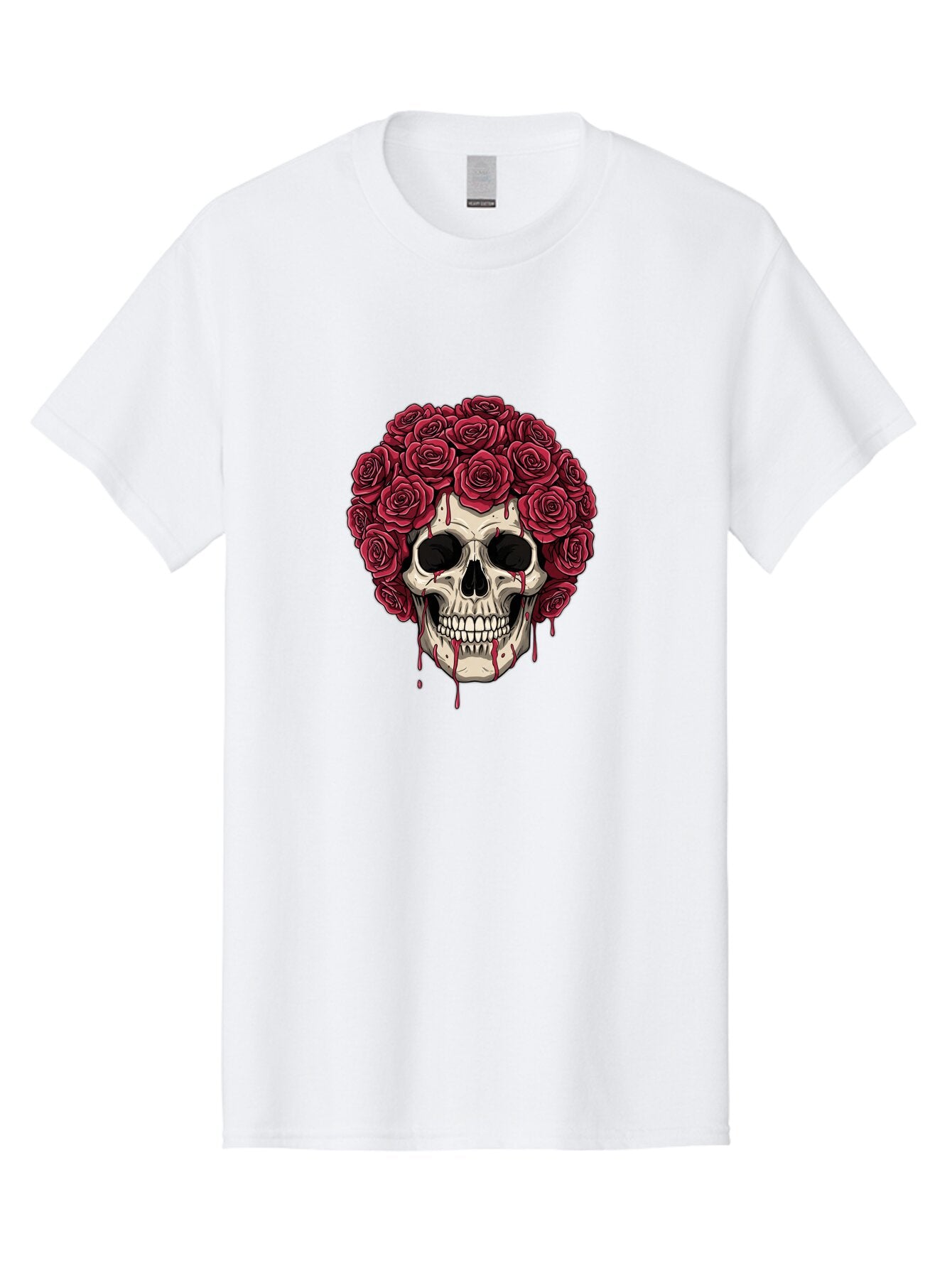 Skull-With-Roses-3 Men'S Graphic Tee, 100% Cotton, Comfortable Casual Summer Wear, Machine Washable, Vintage Camera, Old Camera, Antique Camera, Black Camera, Classic Photography, Photography Equipment, Nostalgic Device, Film Camera, Ban492 5