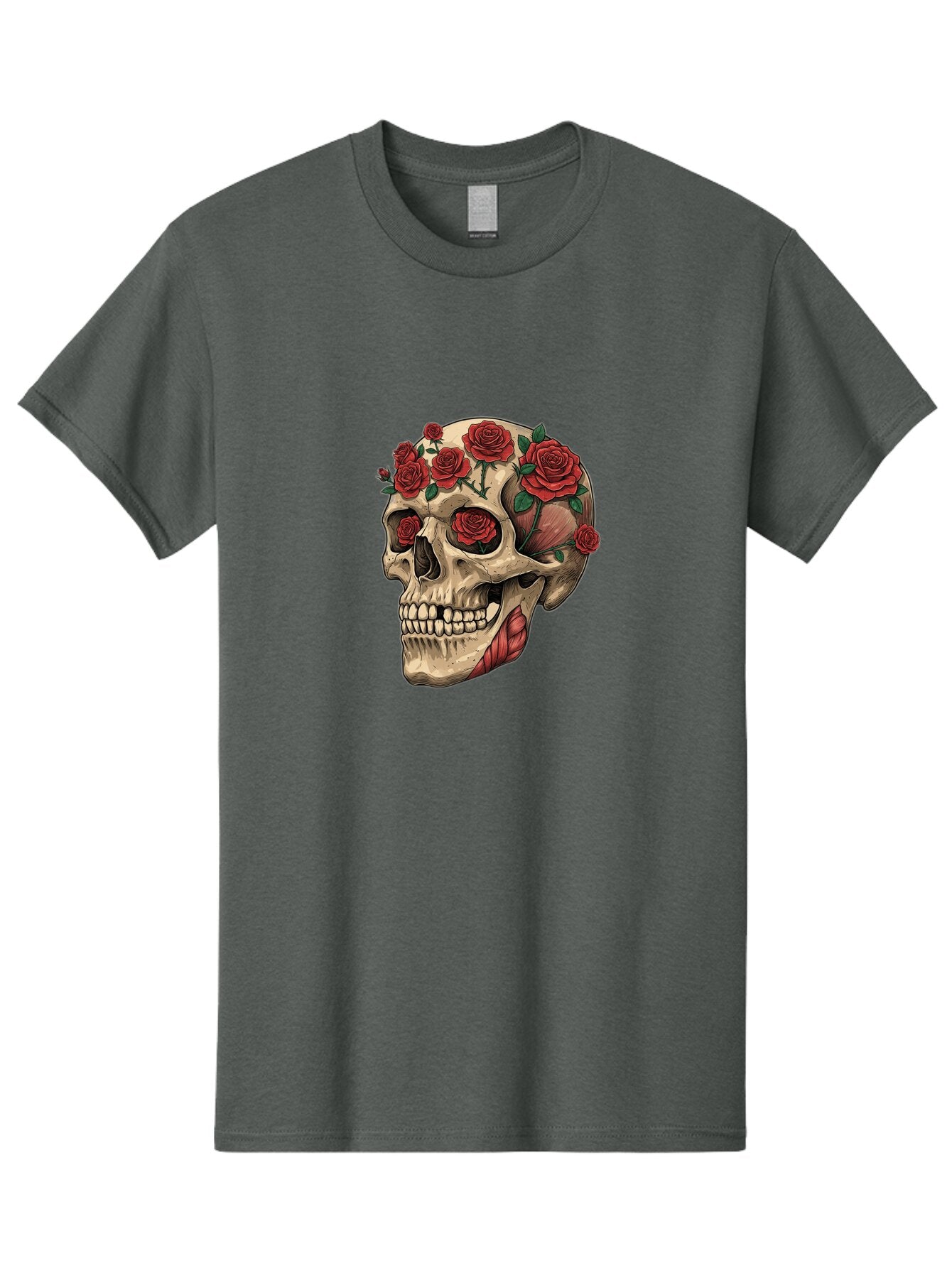 Skull-With-Roses-4 Men'S Graphic Tee, 100% Cotton, Comfortable Casual Summer Wear, Machine Washable, Vintage Camera, Old Camera, Antique Camera, Black Camera, Classic Photography, Photography Equipment, Nostalgic Device, Film Camera, Ban493 8