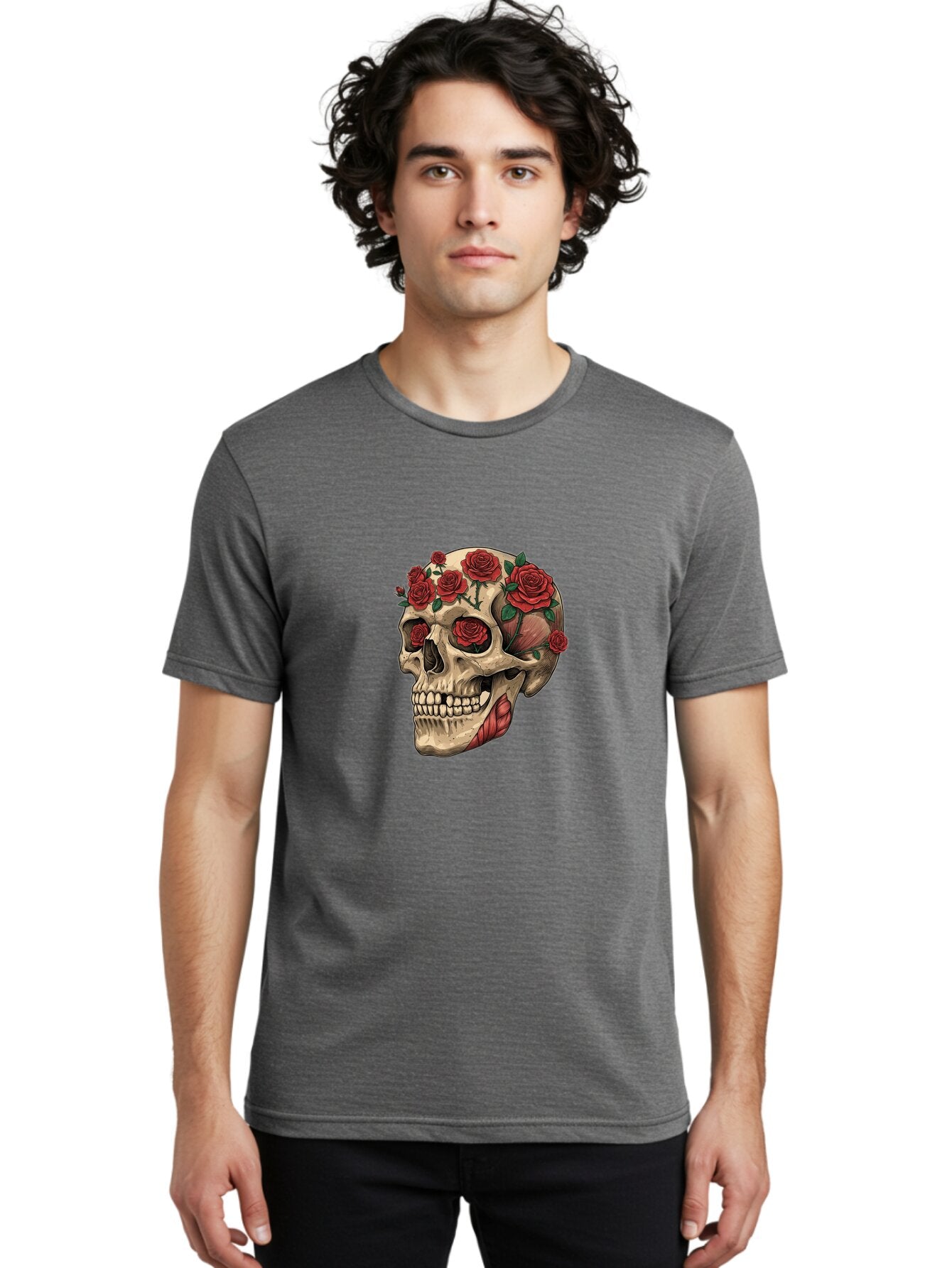 Skull-With-Roses-4 Men'S Graphic Tee, 100% Cotton, Comfortable Casual Summer Wear, Machine Washable, Vintage Camera, Old Camera, Antique Camera, Black Camera, Classic Photography, Photography Equipment, Nostalgic Device, Film Camera, Ban493 21