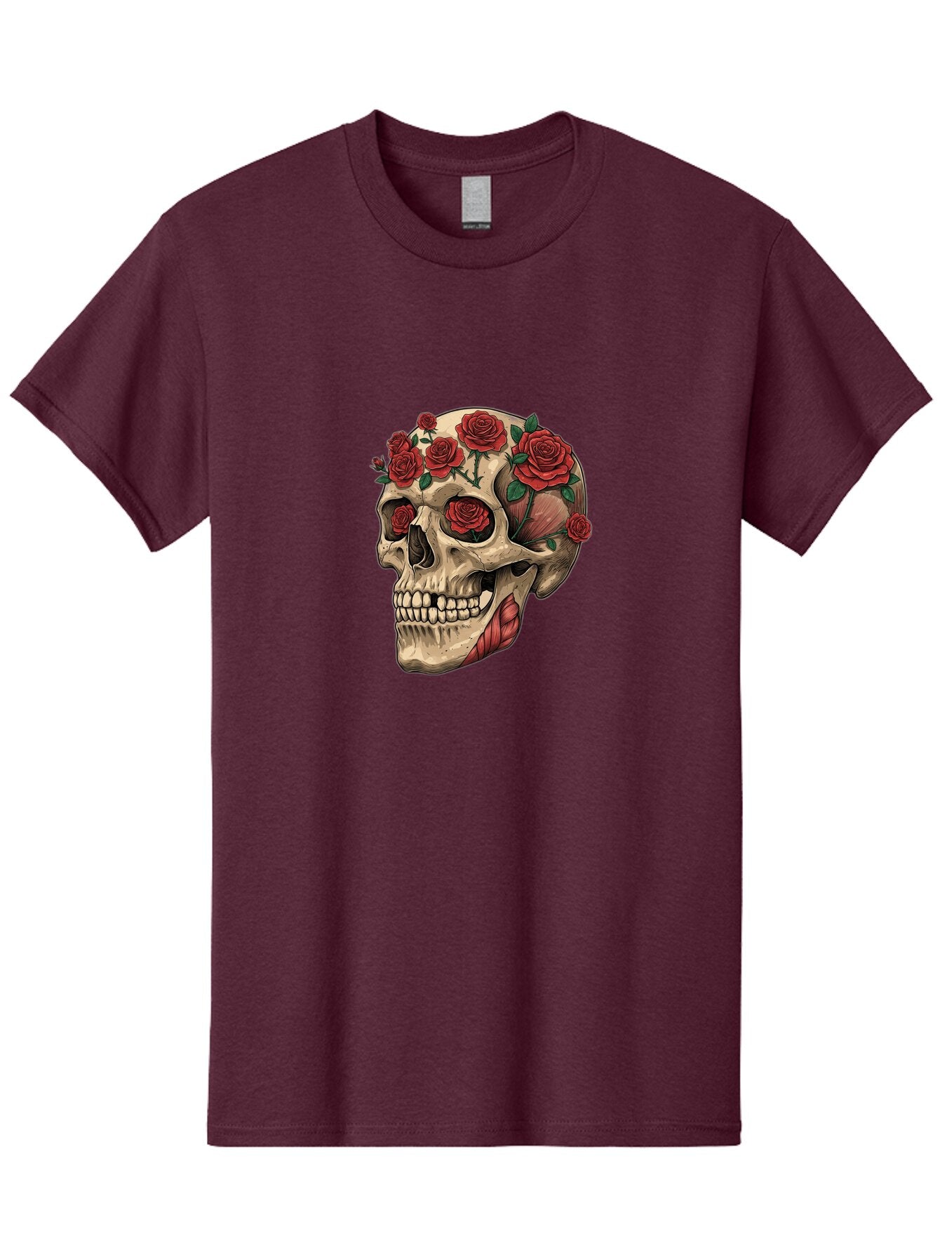 Skull-With-Roses-4 Men'S Graphic Tee, 100% Cotton, Comfortable Casual Summer Wear, Machine Washable, Vintage Camera, Old Camera, Antique Camera, Black Camera, Classic Photography, Photography Equipment, Nostalgic Device, Film Camera, Ban493 6