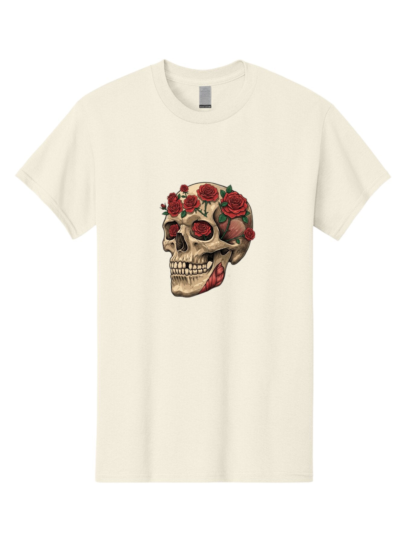Skull-With-Roses-4 Men'S Graphic Tee, 100% Cotton, Comfortable Casual Summer Wear, Machine Washable, Vintage Camera, Old Camera, Antique Camera, Black Camera, Classic Photography, Photography Equipment, Nostalgic Device, Film Camera, Ban493 4