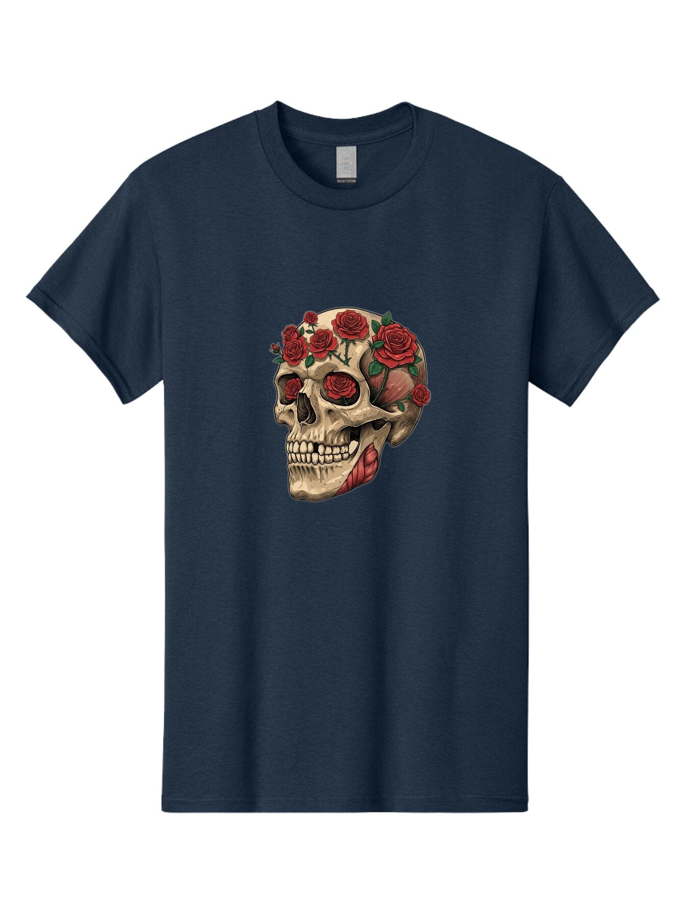 Skull-With-Roses-4 Men'S Graphic Tee, 100% Cotton, Comfortable Casual Summer Wear, Machine Washable, Vintage Camera, Old Camera, Antique Camera, Black Camera, Classic Photography, Photography Equipment, Nostalgic Device, Film Camera, Ban493 11
