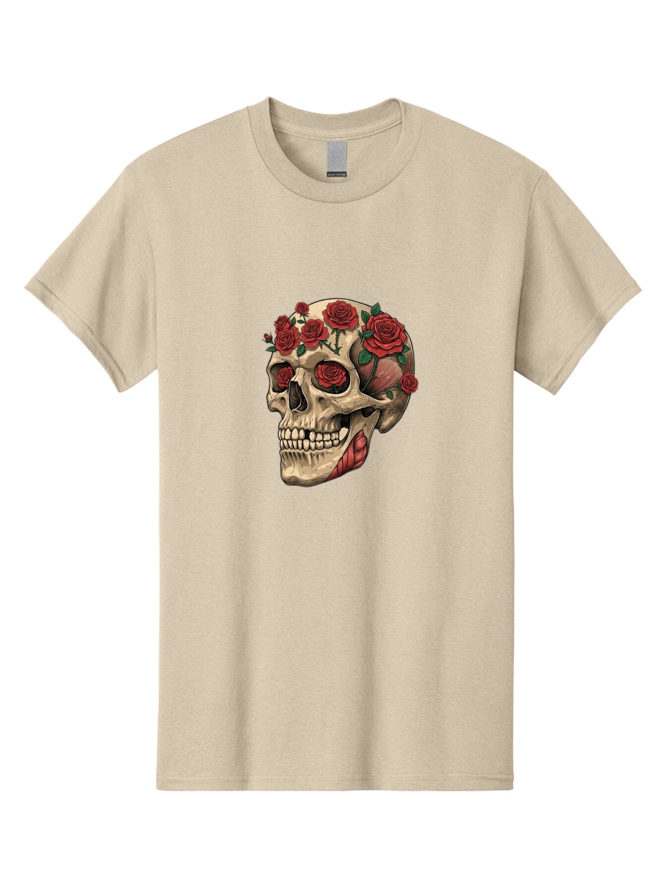 Skull-With-Roses-4 Men'S Graphic Tee, 100% Cotton, Comfortable Casual Summer Wear, Machine Washable, Vintage Camera, Old Camera, Antique Camera, Black Camera, Classic Photography, Photography Equipment, Nostalgic Device, Film Camera, Ban493 5