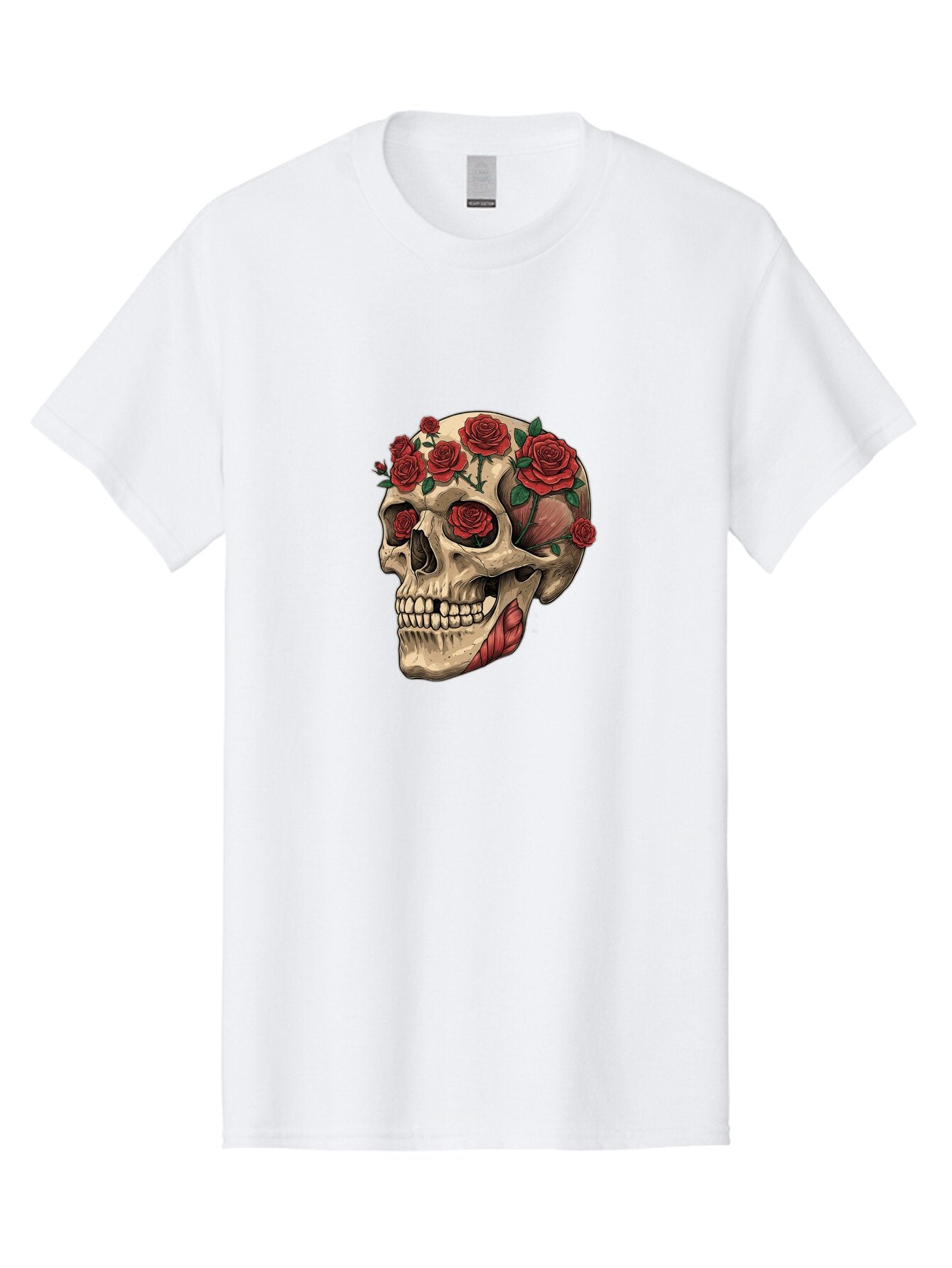 Skull-With-Roses-4 Men'S Graphic Tee, 100% Cotton, Comfortable Casual Summer Wear, Machine Washable, Vintage Camera, Old Camera, Antique Camera, Black Camera, Classic Photography, Photography Equipment, Nostalgic Device, Film Camera, Ban493 3