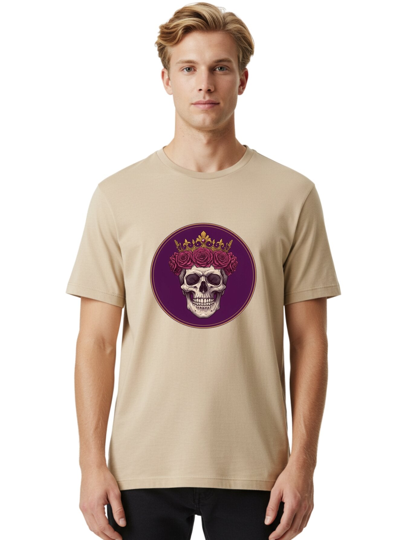 Skull-With-Roses-And-Crown Men'S Graphic Tee, 100% Cotton, Comfortable Casual Summer Wear, Machine Washable, Vintage Camera, Old Camera, Antique Camera, Black Camera, Classic Photography, Photography Equipment, Nostalgic Device, Film Camera, Ban495 20