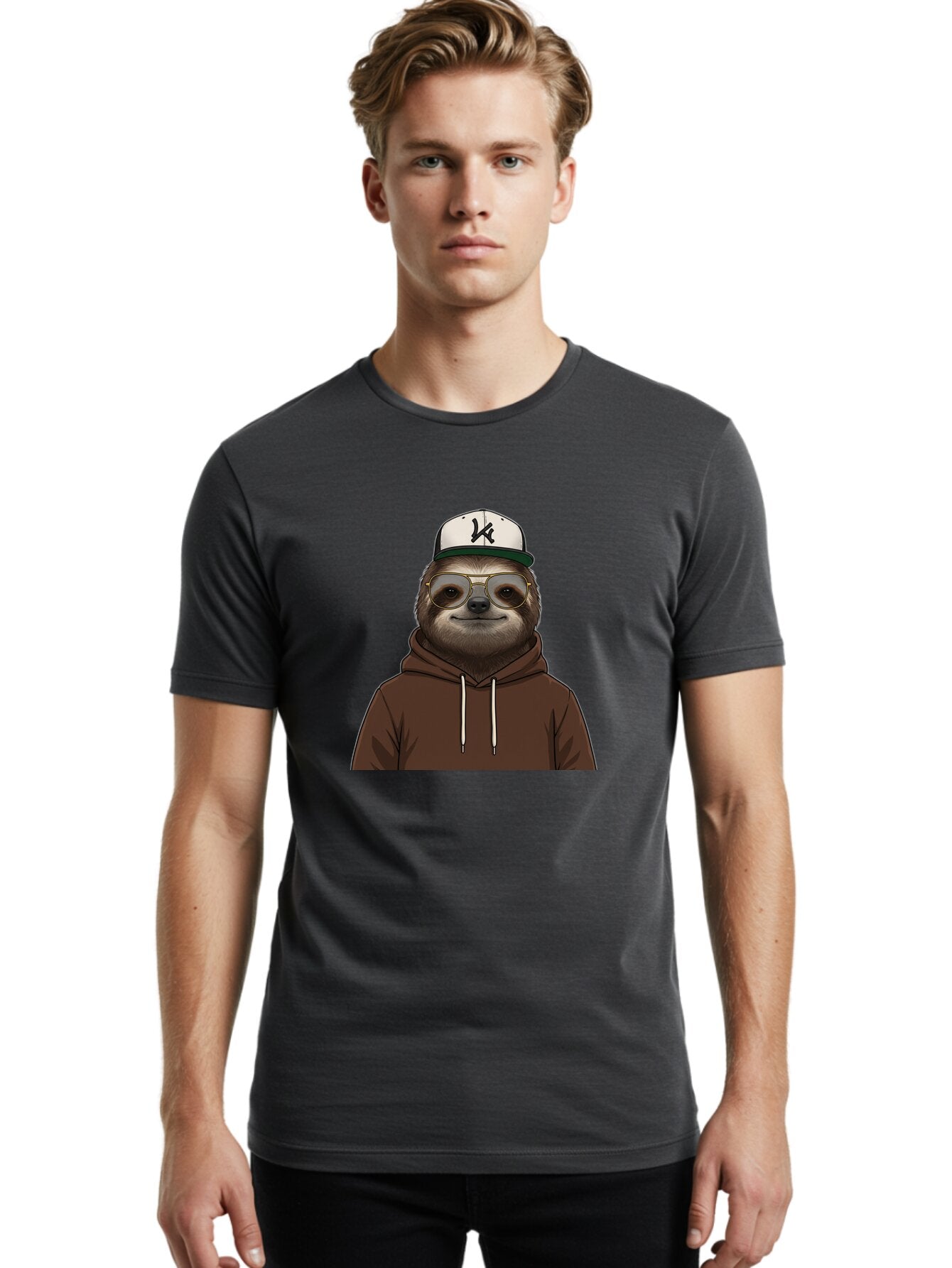 Sloth-In-Baseball-Cap Men'S Graphic Tee, 100% Cotton, Comfortable Casual Summer Wear, Machine Washable, Vintage Camera, Old Camera, Antique Camera, Black Camera, Classic Photography, Photography Equipment, Nostalgic Device, Film Camera, Ban512 18