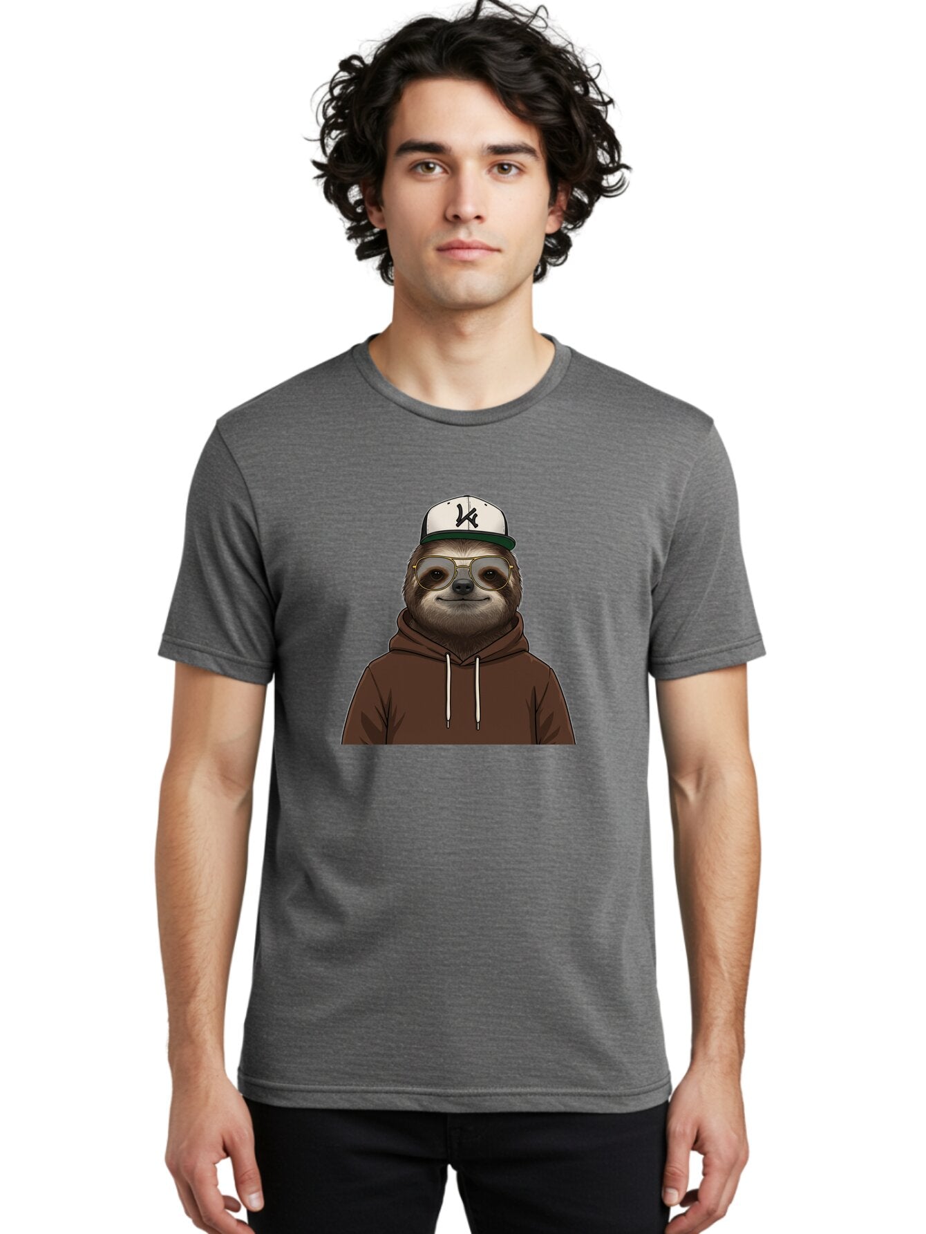Sloth-In-Baseball-Cap Men'S Graphic Tee, 100% Cotton, Comfortable Casual Summer Wear, Machine Washable, Vintage Camera, Old Camera, Antique Camera, Black Camera, Classic Photography, Photography Equipment, Nostalgic Device, Film Camera, Ban512 20