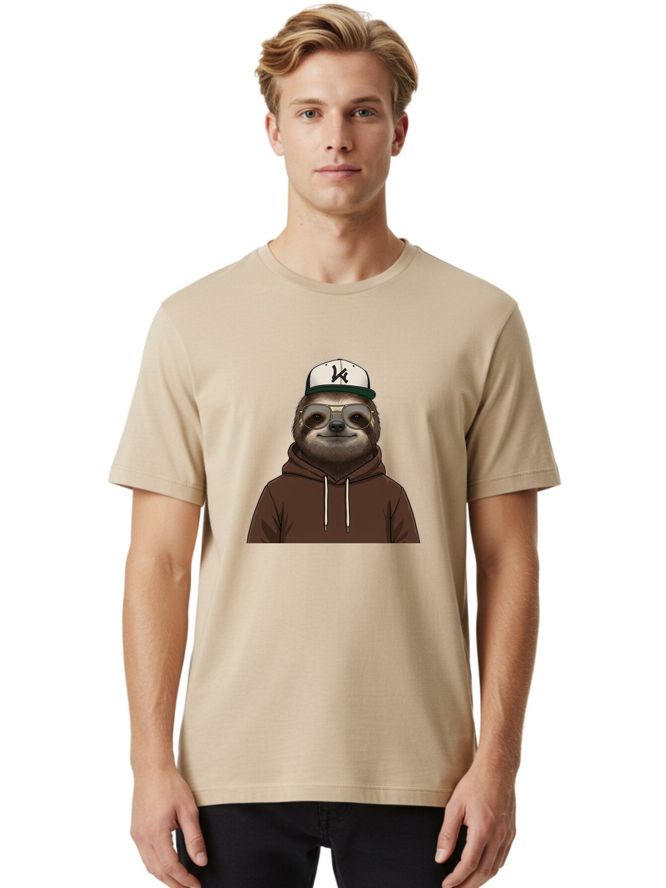Sloth-In-Baseball-Cap Men'S Graphic Tee, 100% Cotton, Comfortable Casual Summer Wear, Machine Washable, Vintage Camera, Old Camera, Antique Camera, Black Camera, Classic Photography, Photography Equipment, Nostalgic Device, Film Camera, Ban512 23