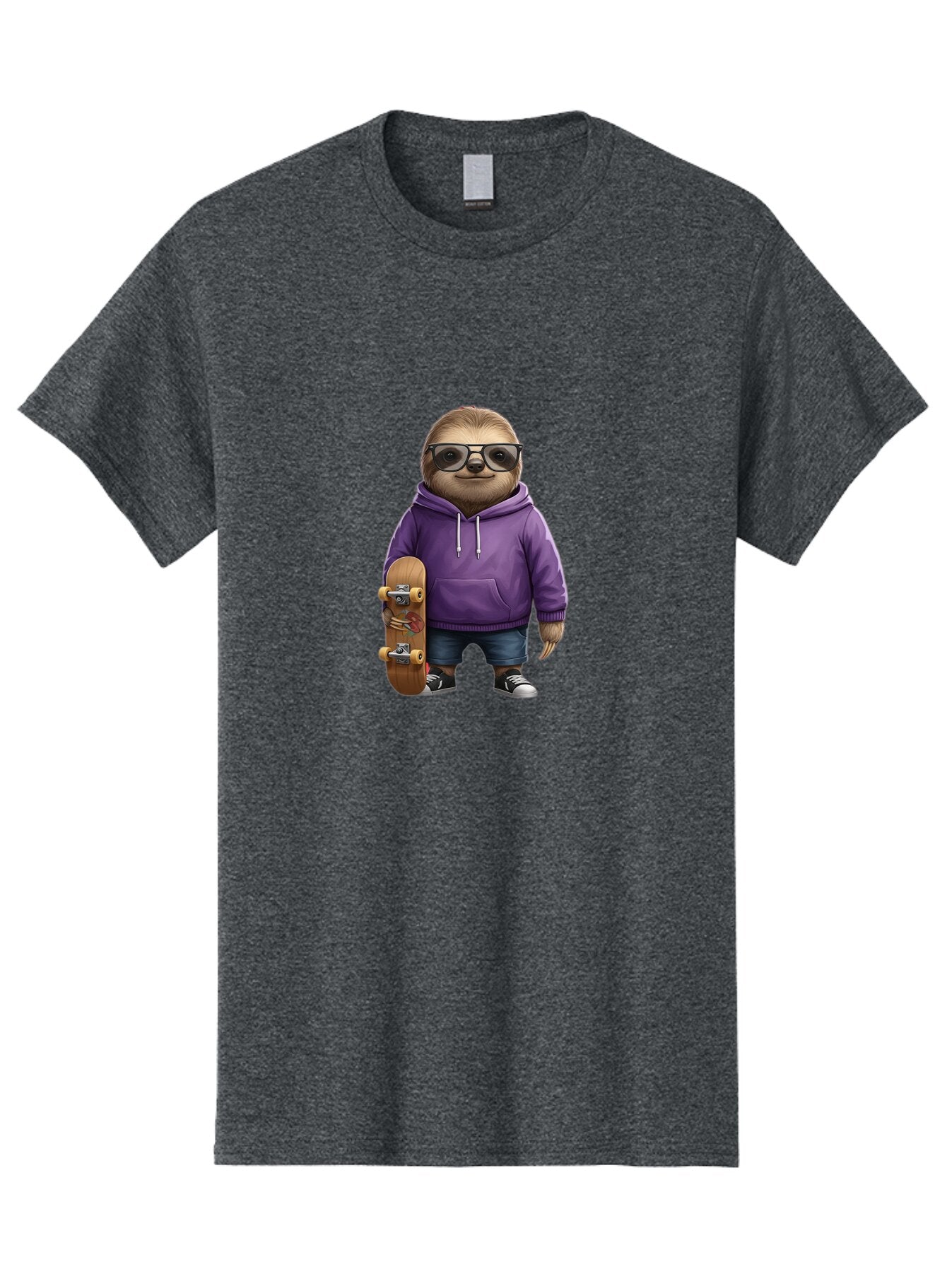 Sloth-With-Skateboard Men'S Graphic Tee, 100% Cotton, Comfortable Casual Summer Wear, Machine Washable, Vintage Camera, Old Camera, Antique Camera, Black Camera, Classic Photography, Photography Equipment, Nostalgic Device, Film Camera, Ban523 4