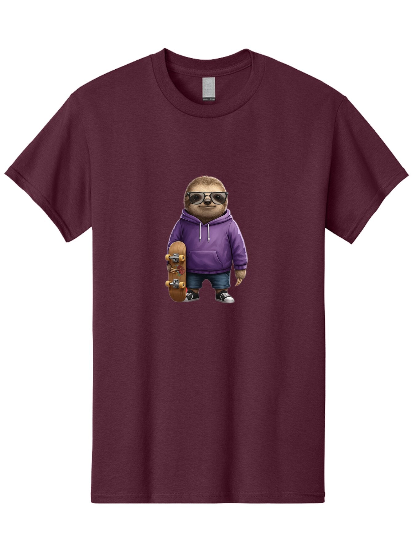 Sloth-With-Skateboard Men'S Graphic Tee, 100% Cotton, Comfortable Casual Summer Wear, Machine Washable, Vintage Camera, Old Camera, Antique Camera, Black Camera, Classic Photography, Photography Equipment, Nostalgic Device, Film Camera, Ban523 5