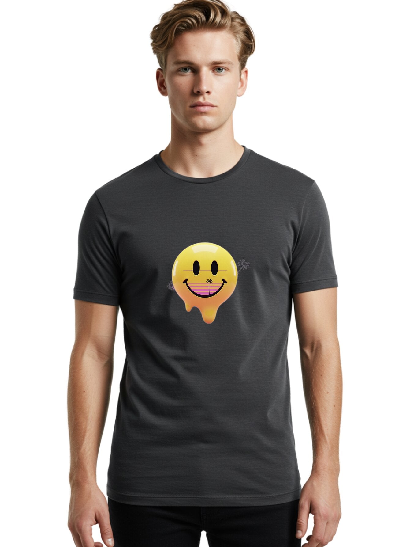 Smiley-Face-1 Men'S Graphic Tee, 100% Cotton, Comfortable Casual Summer Wear, Machine Washable, Vintage Camera, Old Camera, Antique Camera, Black Camera, Classic Photography, Photography Equipment, Nostalgic Device, Film Camera, Camera Art Ban525 28