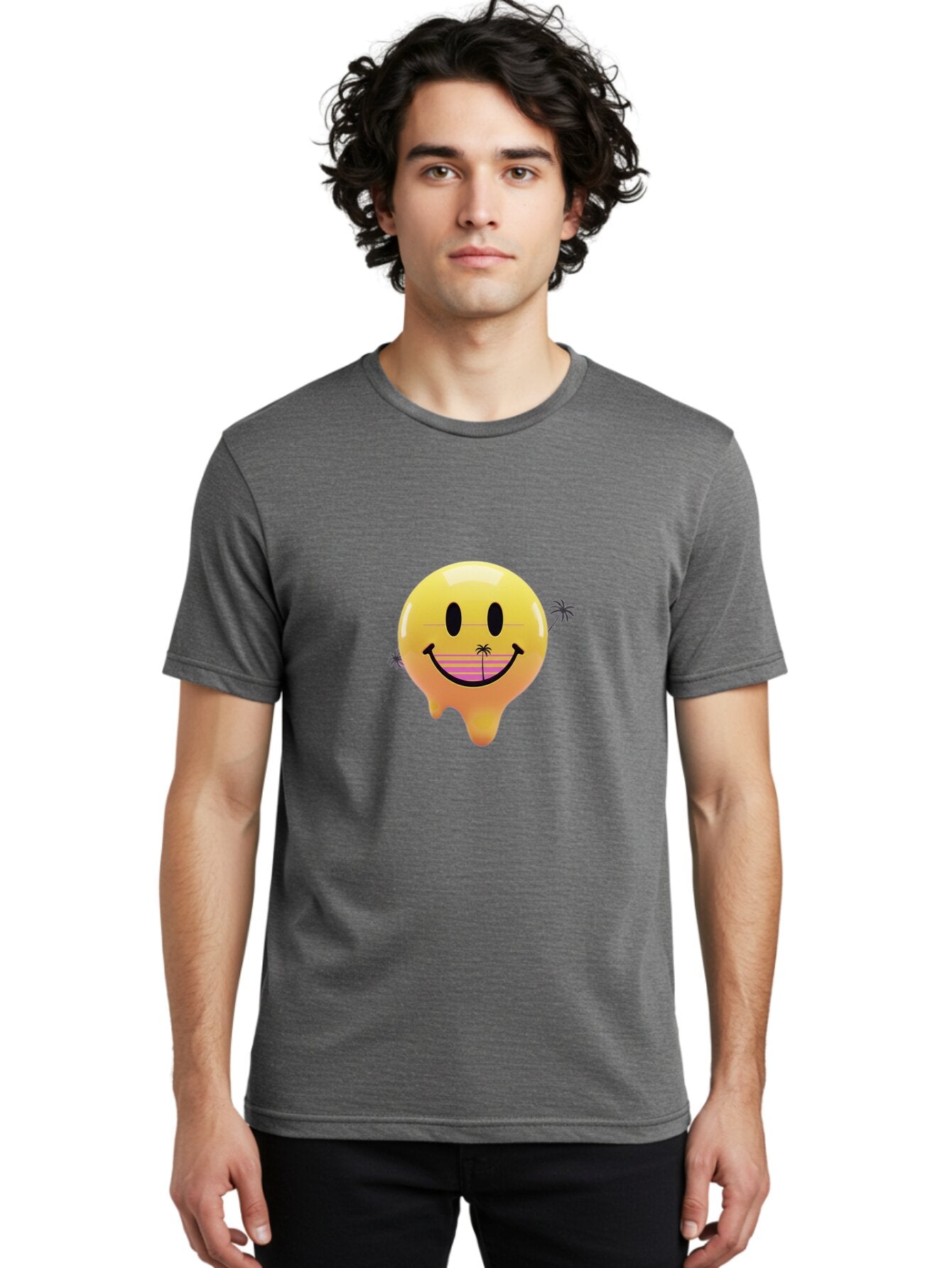 Smiley-Face-1 Men'S Graphic Tee, 100% Cotton, Comfortable Casual Summer Wear, Machine Washable, Vintage Camera, Old Camera, Antique Camera, Black Camera, Classic Photography, Photography Equipment, Nostalgic Device, Film Camera, Camera Art Ban525 20