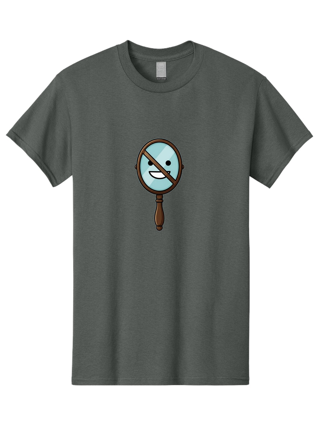 Smiling-Face-On-Hand-Mirror Men'S Graphic Tee, 100% Cotton, Comfortable Casual Summer Wear, Machine Washable, Vintage Camera, Old Camera, Antique Camera, Black Camera, Classic Photography, Photography Equipment, Nostalgic Device, Film Camera, Ban537 7