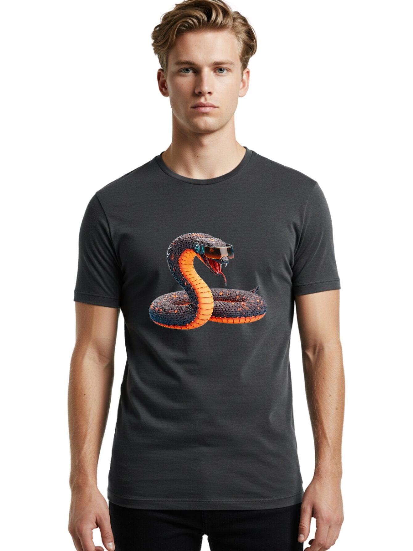Snake-Vr-Goggles Men'S Graphic Tee, 100% Cotton, Comfortable Casual Summer Wear, Machine Washable, Vintage Camera, Old Camera, Antique Camera, Black Camera, Classic Photography, Photography Equipment, Nostalgic Device, Film Camera, Camera Art Ban581 28