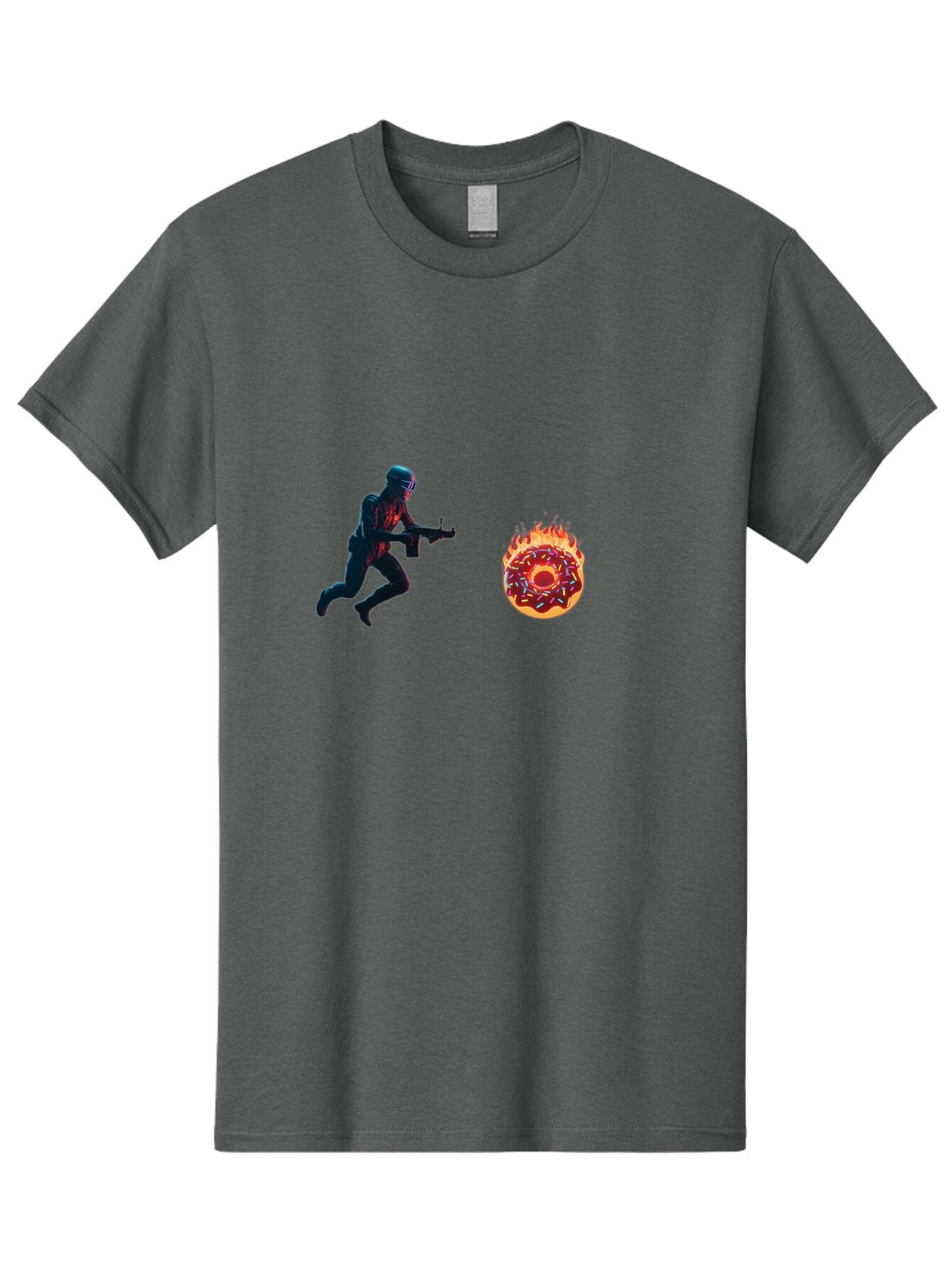 Soldier-Running-From-Donut Men'S Graphic Tee, 100% Cotton, Comfortable Casual Summer Wear, Machine Washable, Vintage Camera, Old Camera, Antique Camera, Black Camera, Classic Photography, Photography Equipment, Nostalgic Device, Film Camera, Ban589 3