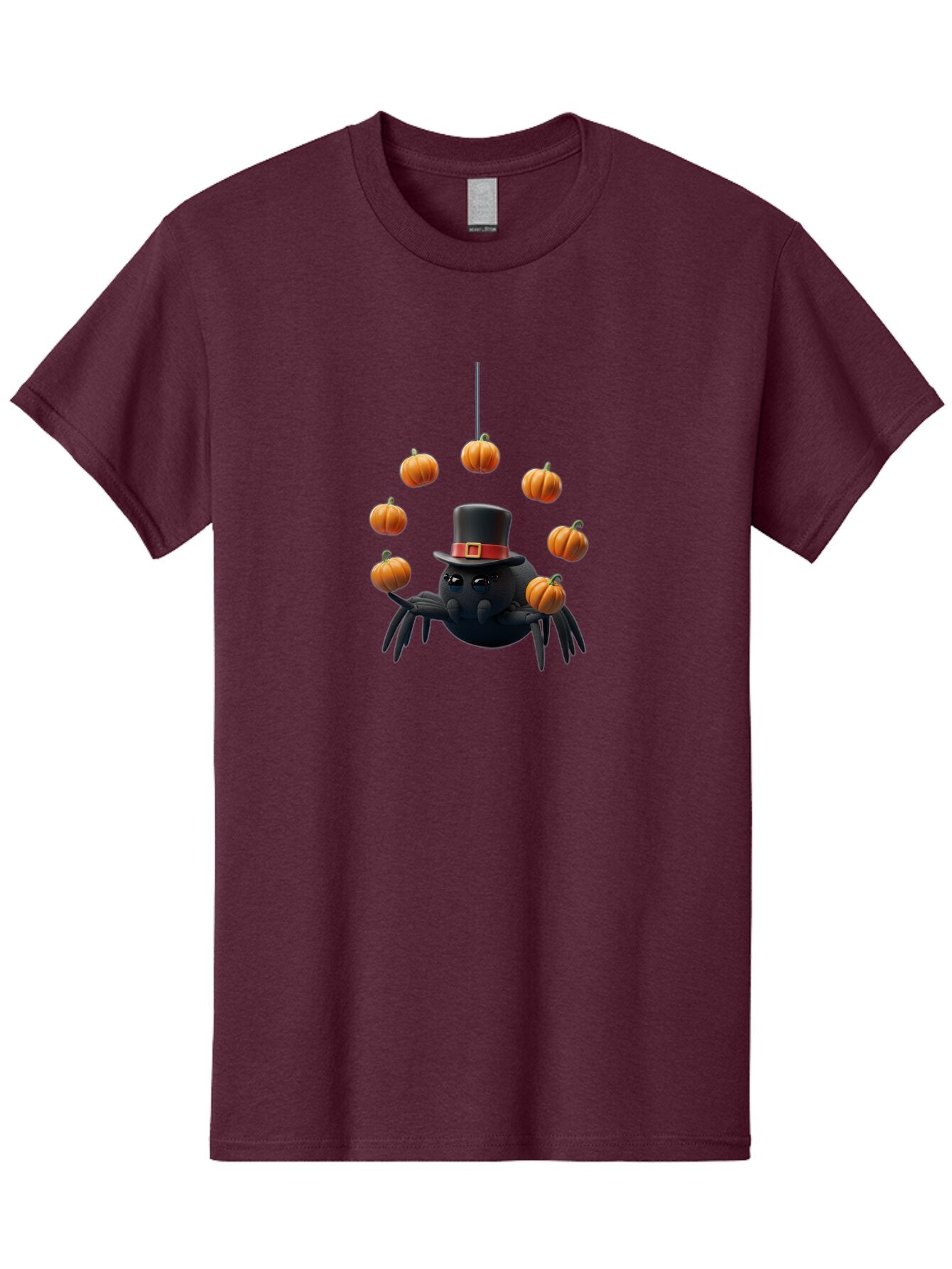 Spider-With-Pumpkins-1 Men'S Graphic Tee, 100% Cotton, Comfortable Casual Summer Wear, Machine Washable, Vintage Camera, Old Camera, Antique Camera, Black Camera, Classic Photography, Photography Equipment, Nostalgic Device, Film Camera, Ban596